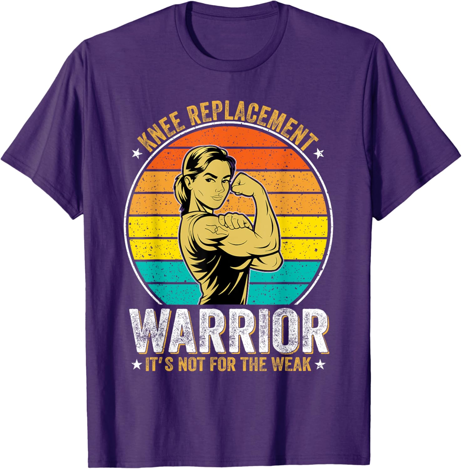 Knee Replacement Warrior Strong Women T-Shirt Empowering Apparel - 1