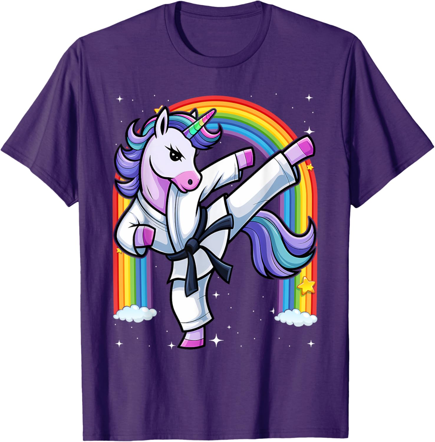 Funny Unicorn Karate Girl Taekwondo T-Shirt for Martial Arts Fans - 1