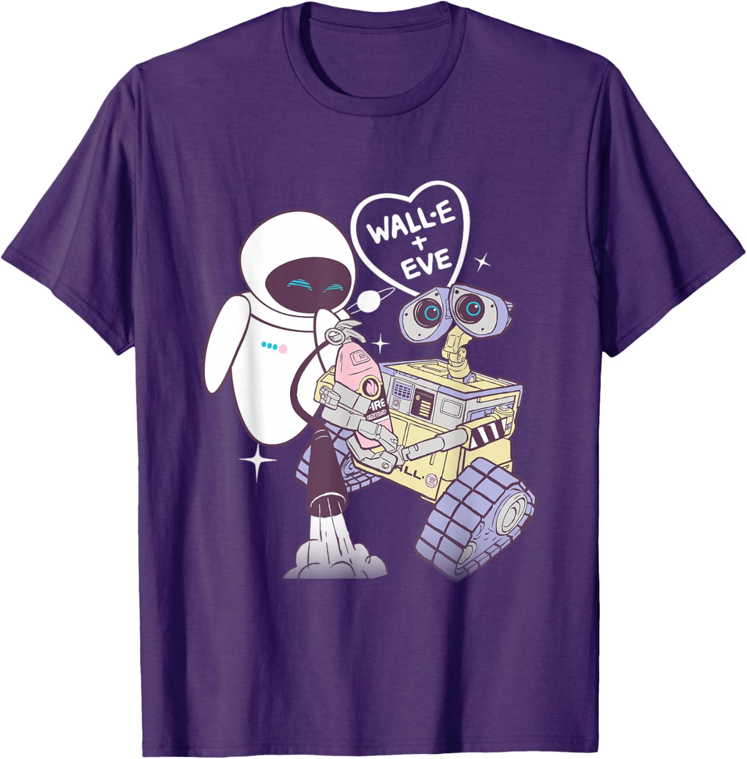 Disney Wall-E and EVE Valentine's Day Love Heart T-Shirt for Couples - 7