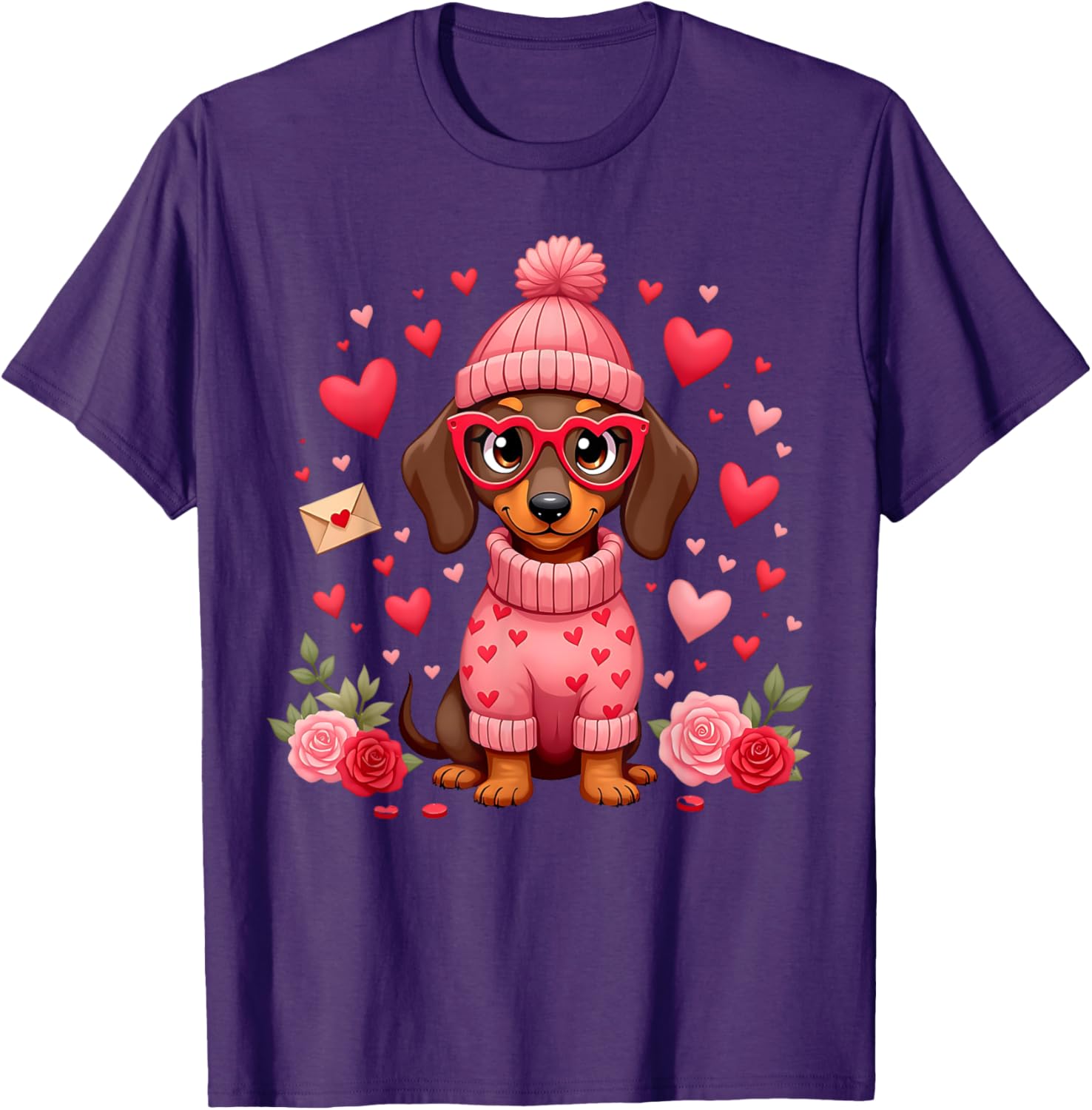 Valentine's Day Dachshund Mom T-Shirt Cute Weiner Dog Love Gift - 10
