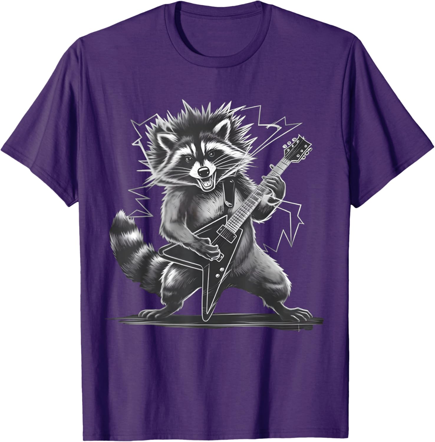 Funny Raccoon Rock and Roll T-Shirt for Men, Women, and Kids - 1