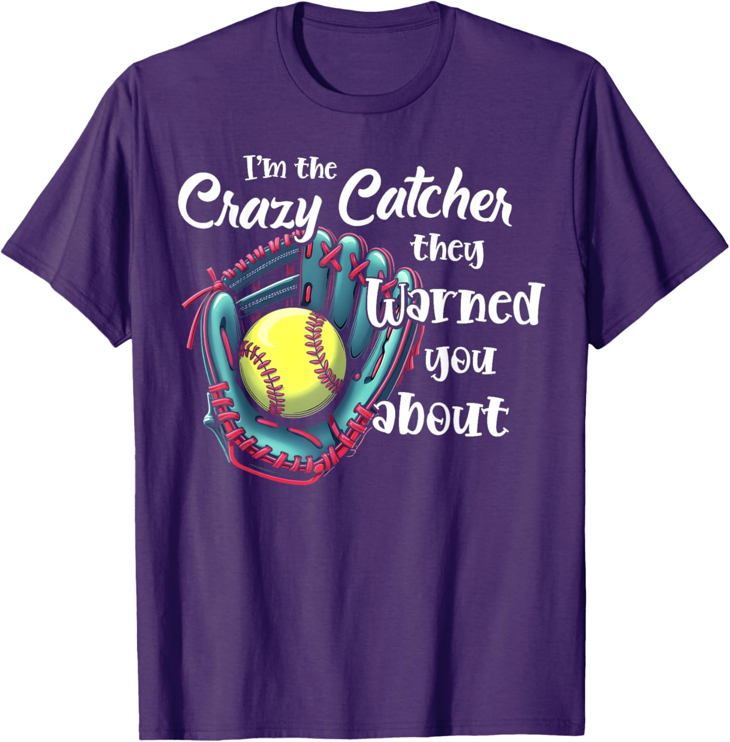 Funny Softball Glove T-Shirt for Girls Game Day Sports Apparel - 11
