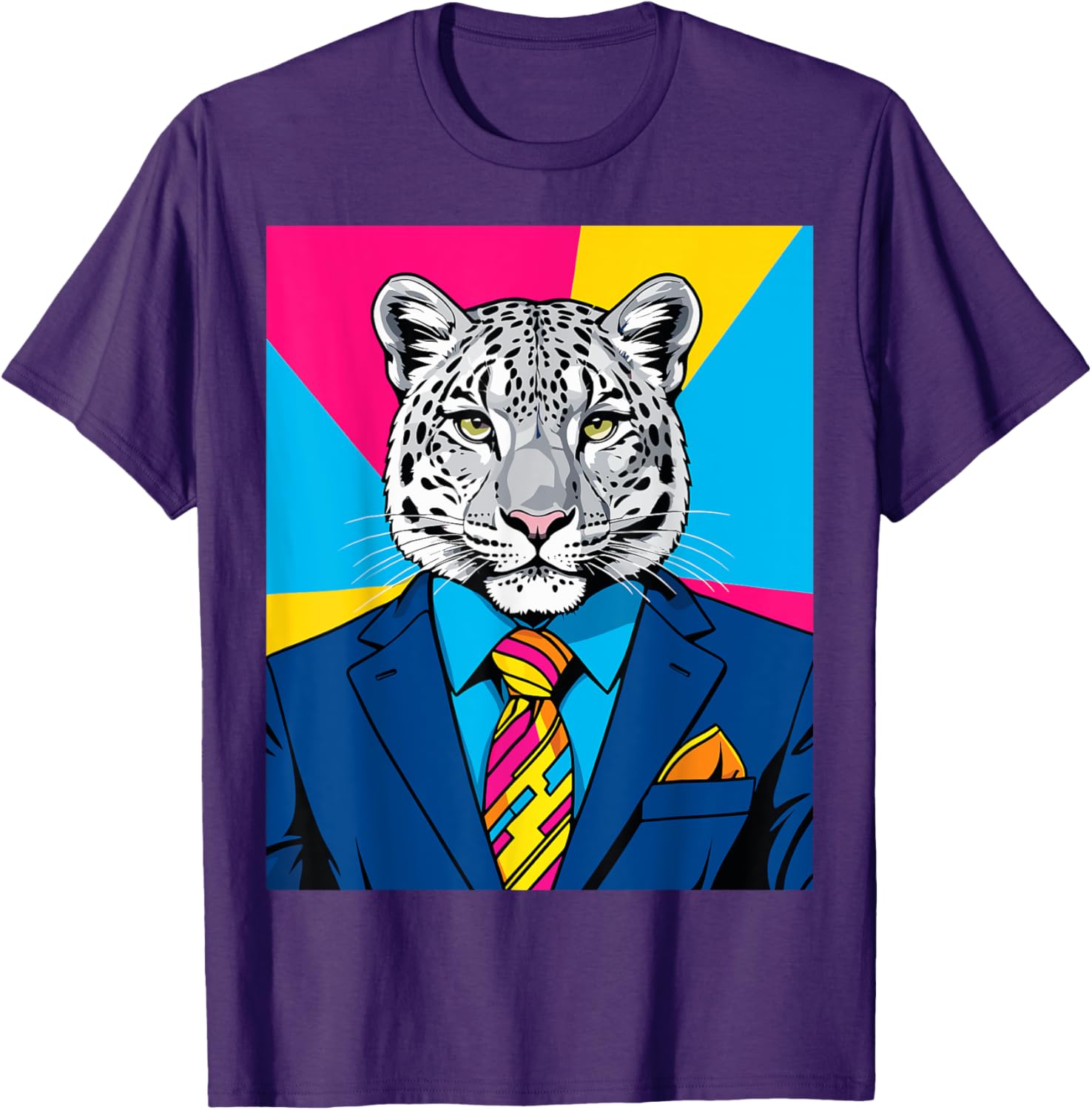 Pop Art Snow Leopard Business Suit T-Shirt Trendy Unique Fashion Wear - 11