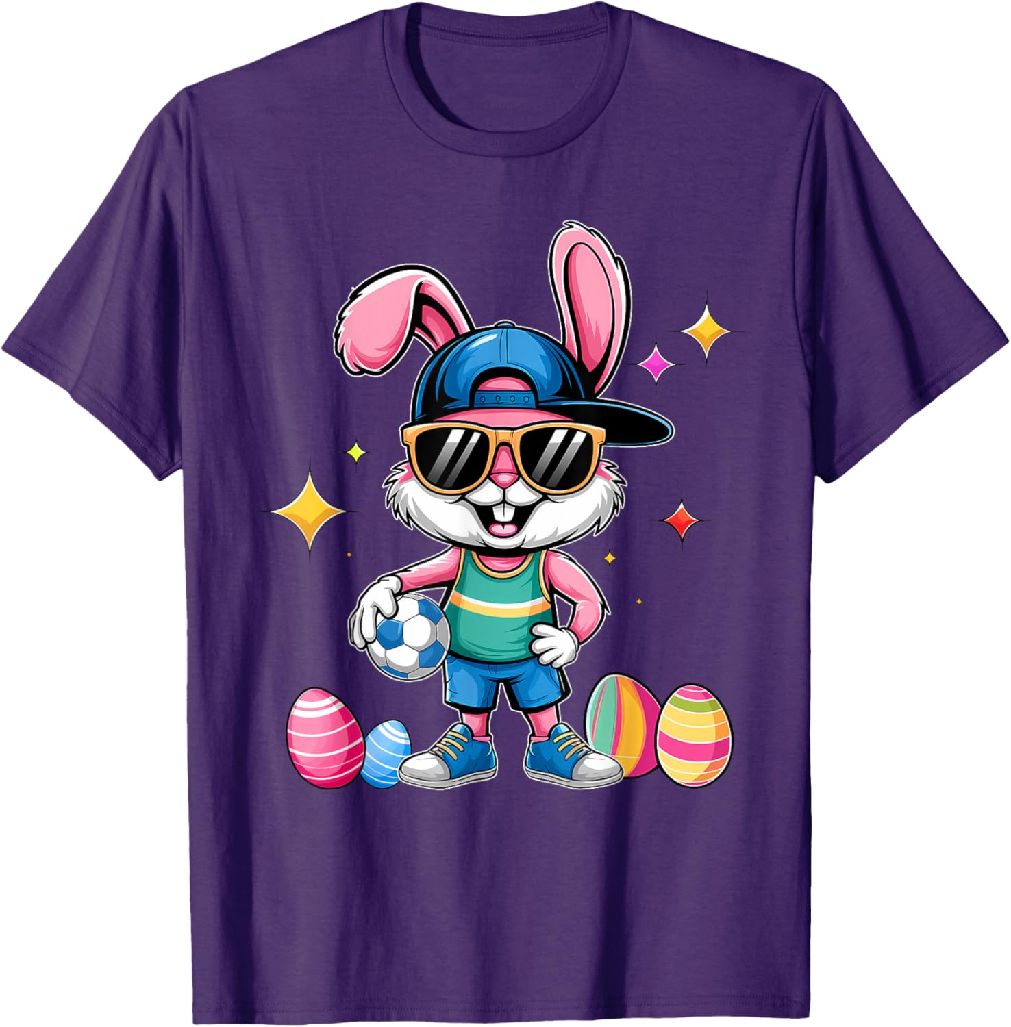 Happy Easter Bunny Soccer Kids T-Shirt for Boys Fun Sports Wear - 3