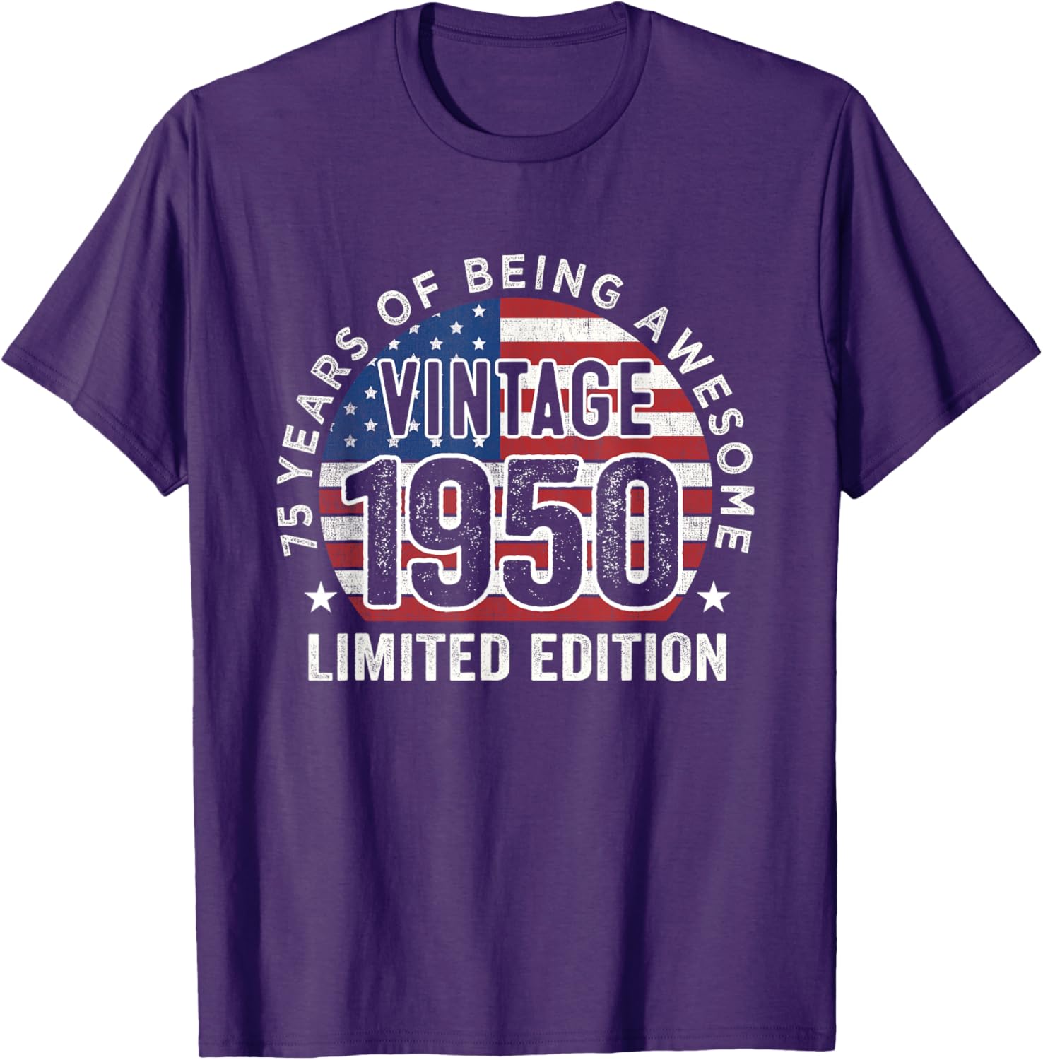 Vintage 1950s 75th Birthday Gift T-Shirt for Men with USA Flag Design - 14