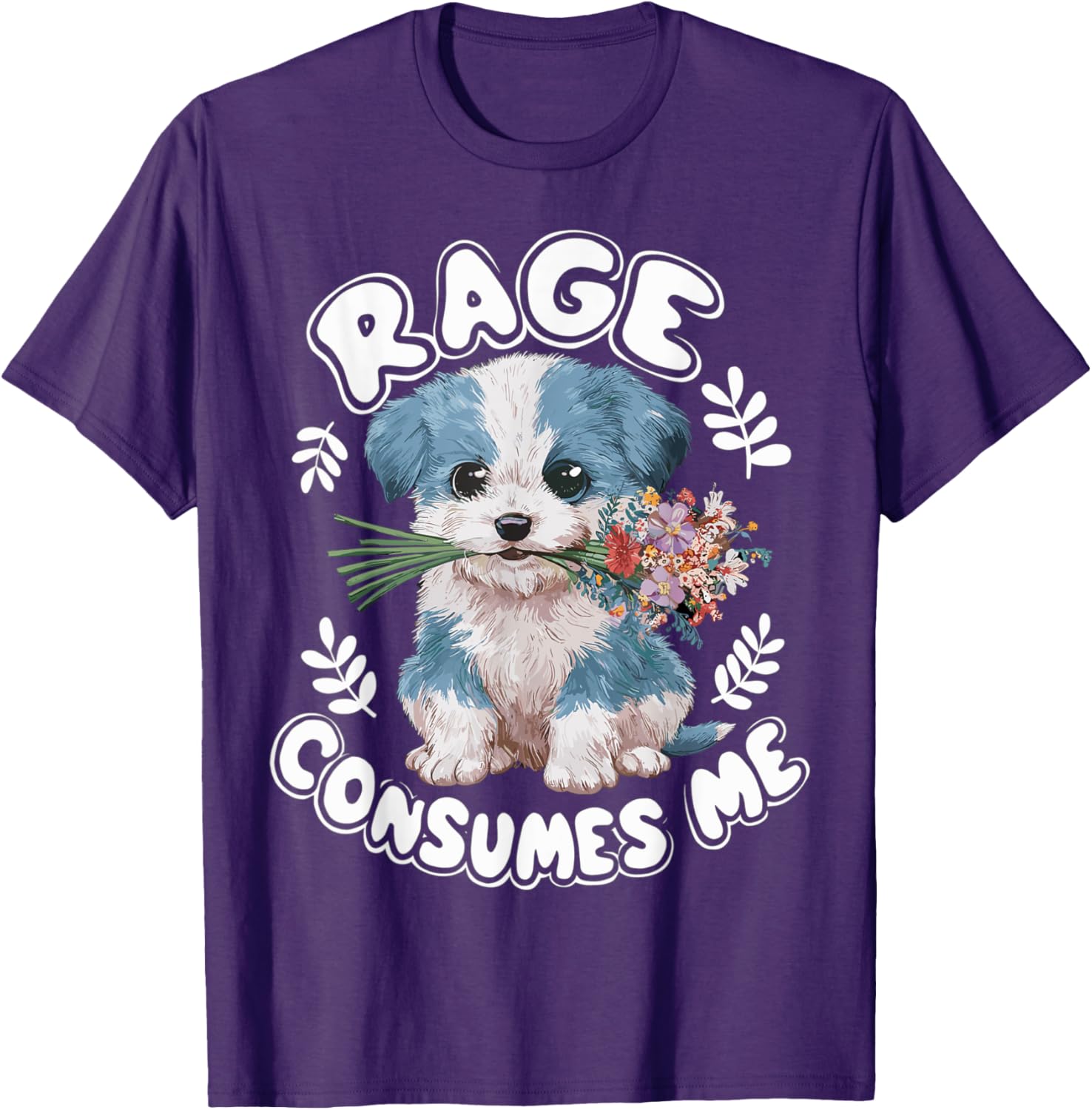 Cute Puppy Rage Cat Meme T-Shirt for Men and Women - Funny Gift Idea - 24