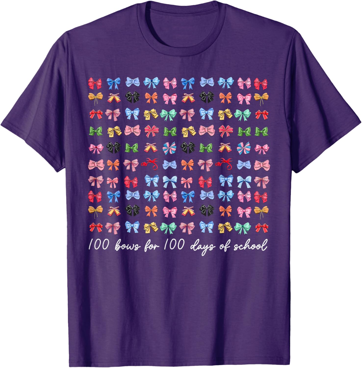 100 Bows For 100 Days Of School T-Shirt for Teachers and Kids - 19