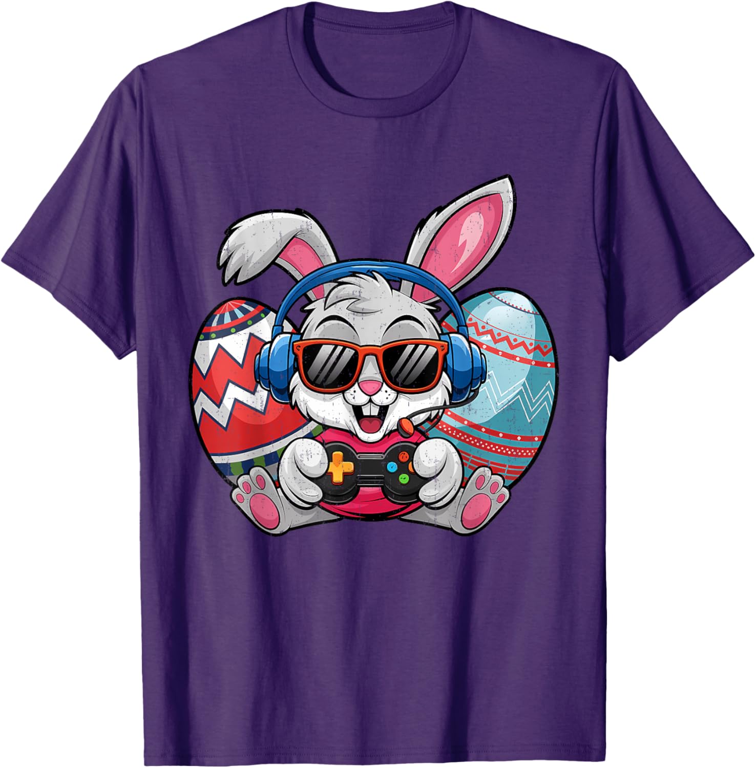 Cute Easter Bunny Playing Video Game Kids T-Shirt for Boys - 29