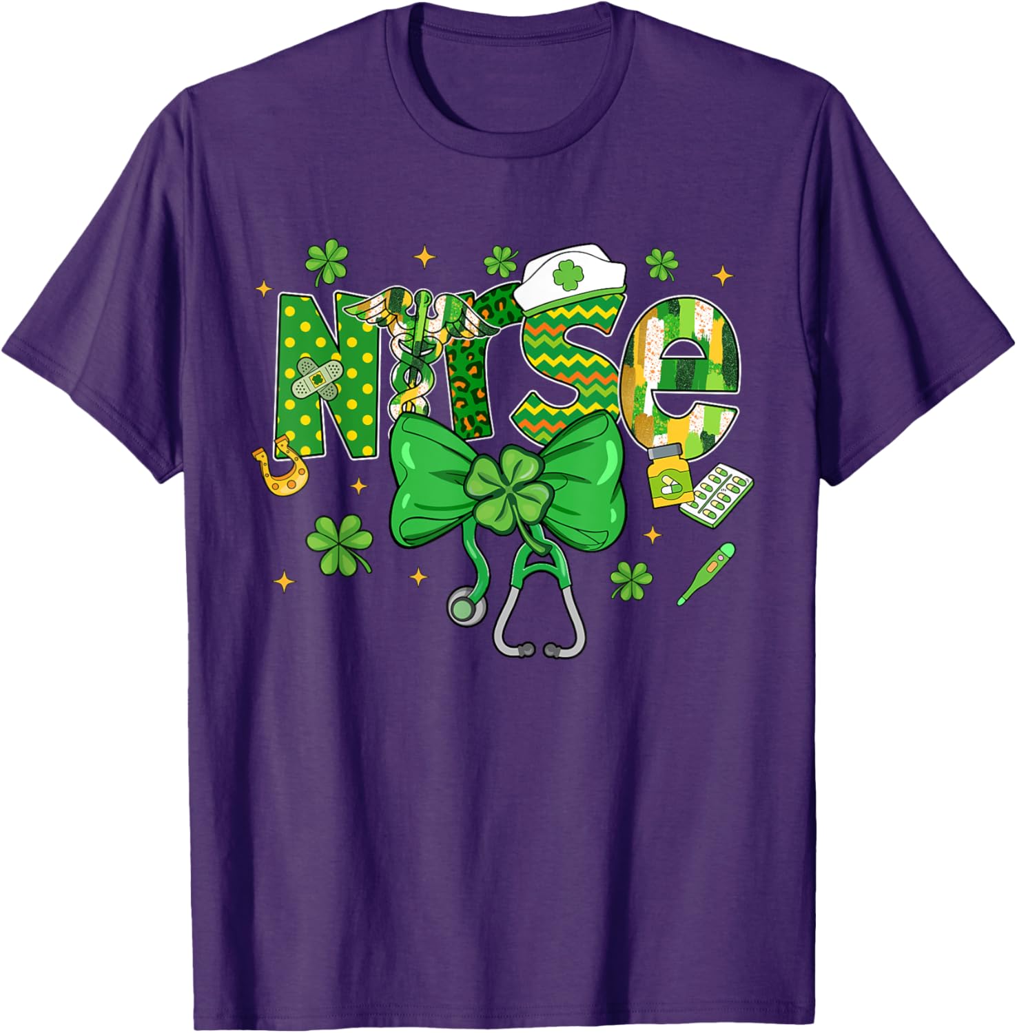 Irish Nurse Stethoscope St Patrick's Day T-Shirt for Healthcare Heroes - 5