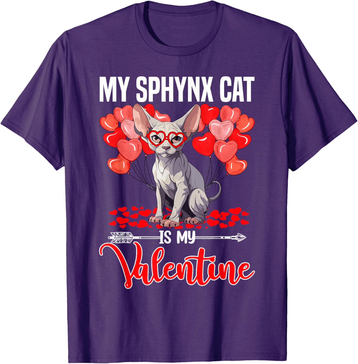 Cute Sphynx Cat Valentine T-Shirt for Boys and Girls - Perfect Gift! - 29