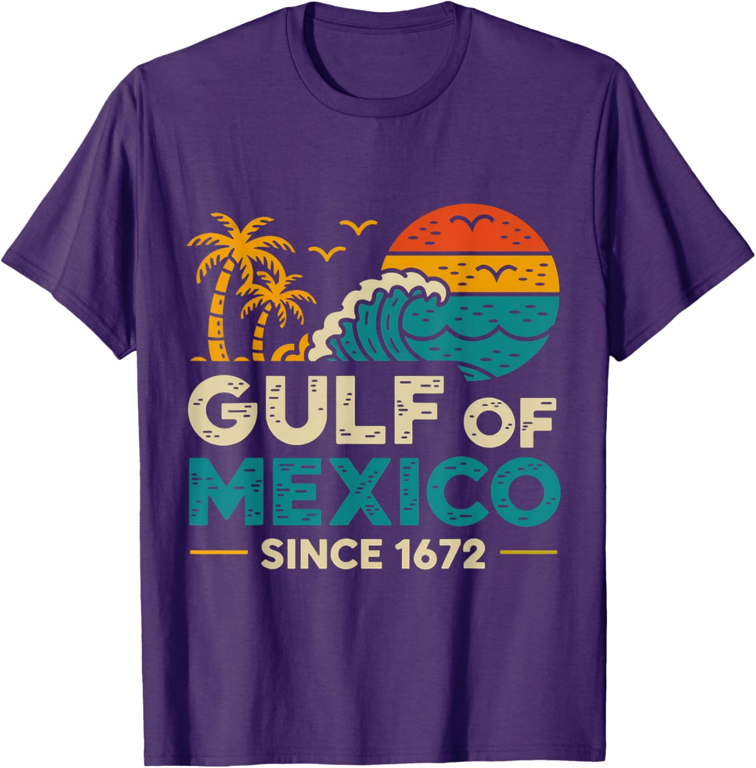 Gulf of Mexico Since 1672 Retro Vintage T-Shirt for Casual Style - 8