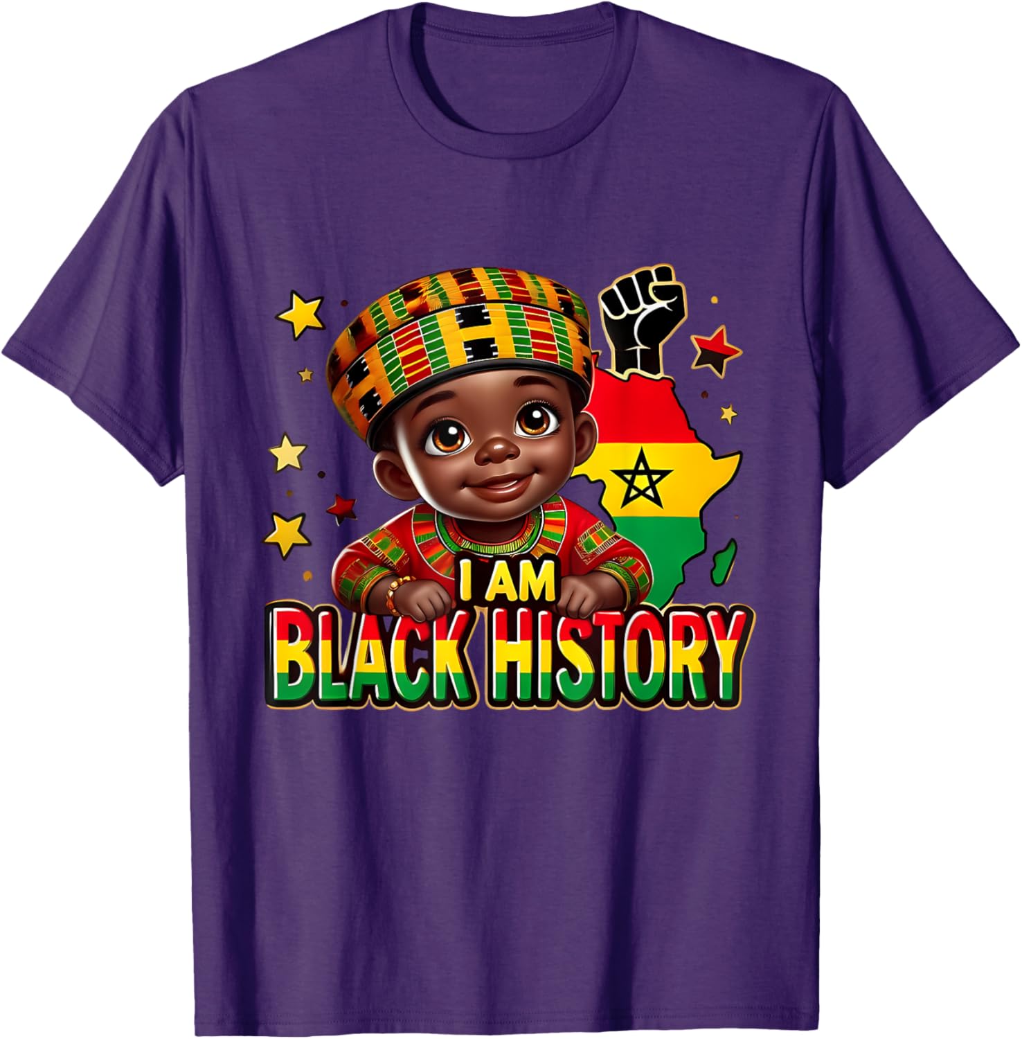 Cute Afro Peekaboo Boy T-Shirt Perfect for Black History Month Celebration - 2