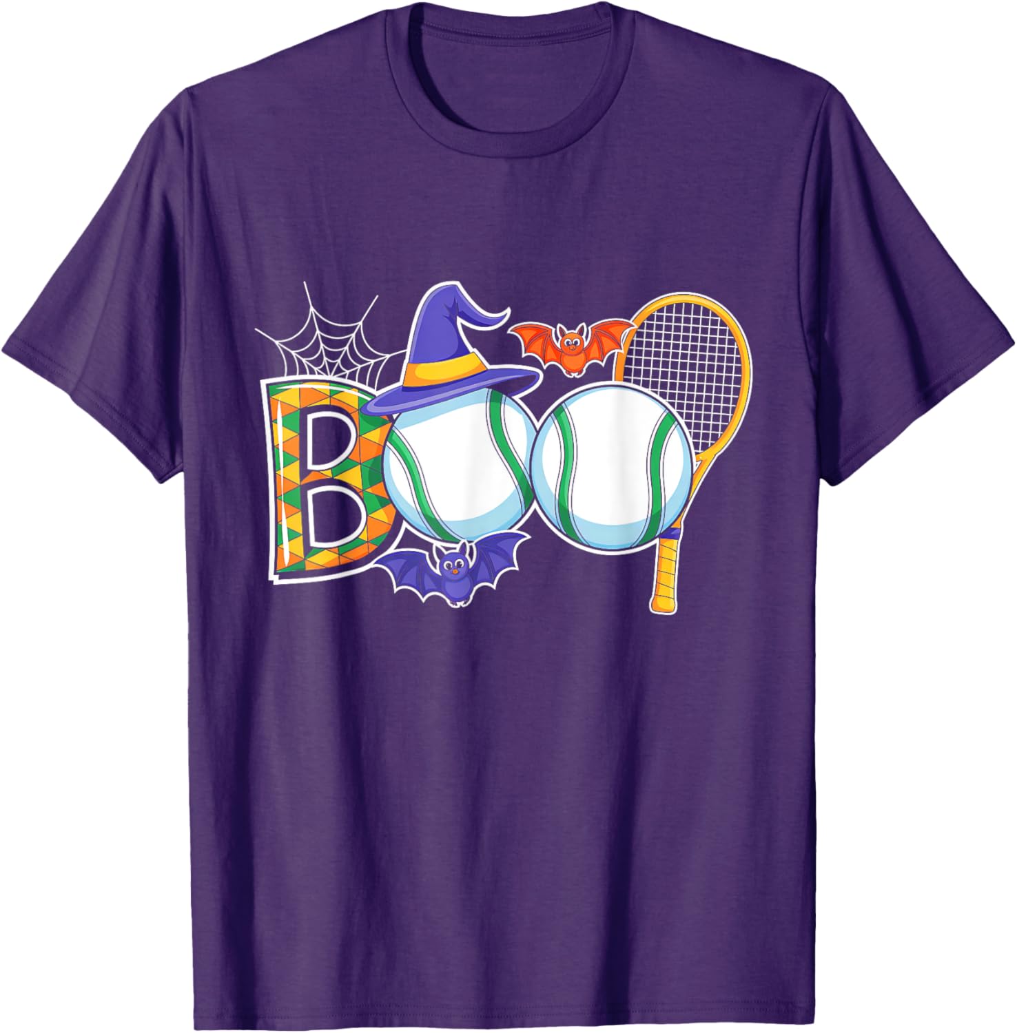 Creepy Pumpkin Tennis Lover T-Shirt for Halloween Fun and Sports Spirit - 17