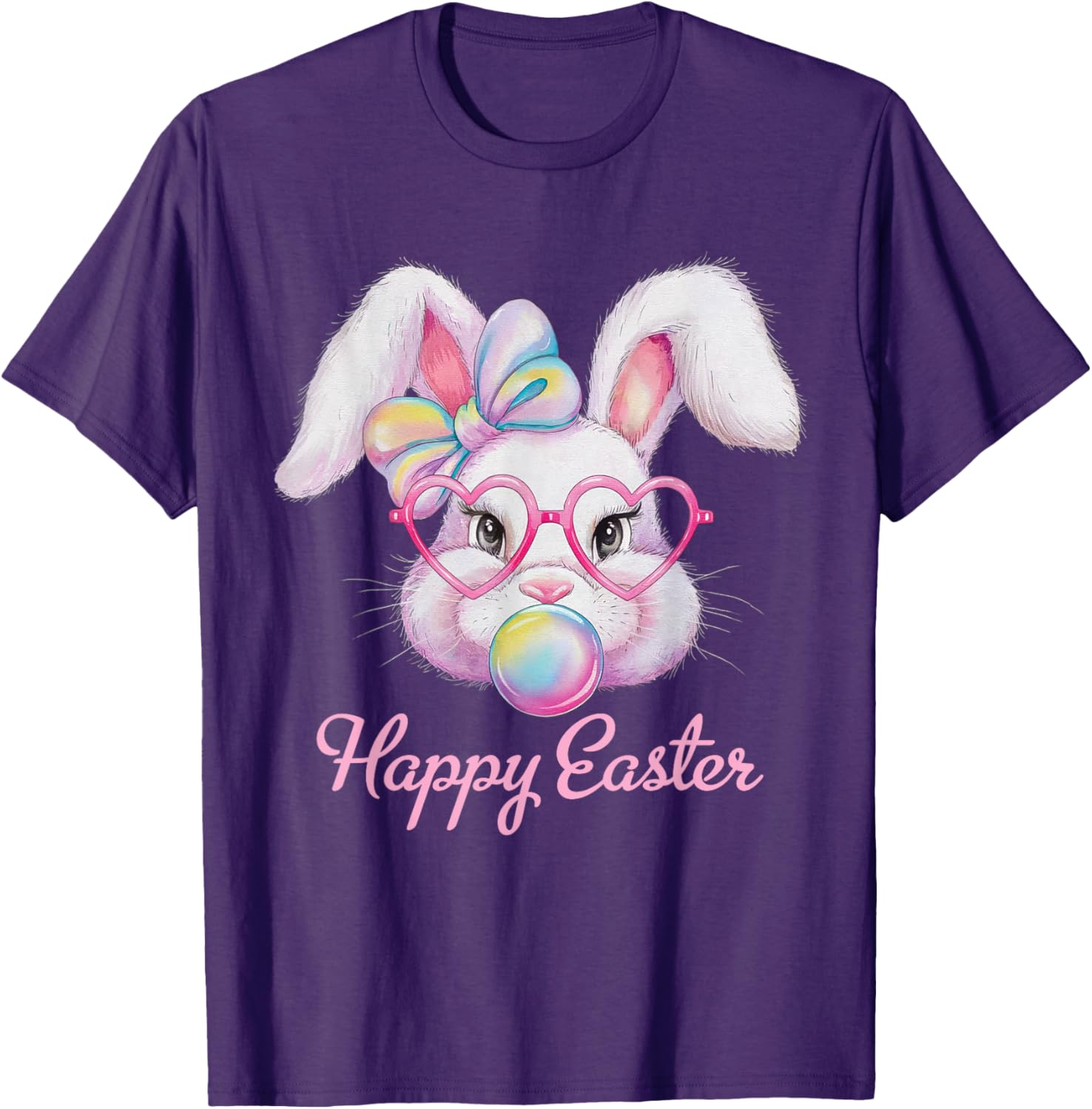 Happy Easter Cute Bunny Rabbit Face Tie Dye T-Shirt for Girls - 3