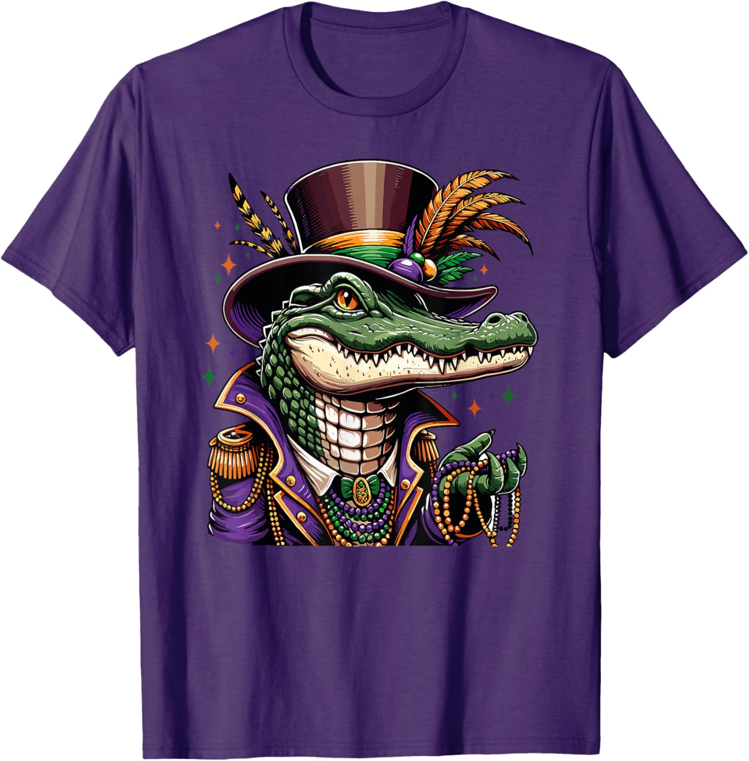 Mardigator Mardi Gras Alligator T-Shirt for Fun Men and Women - 11