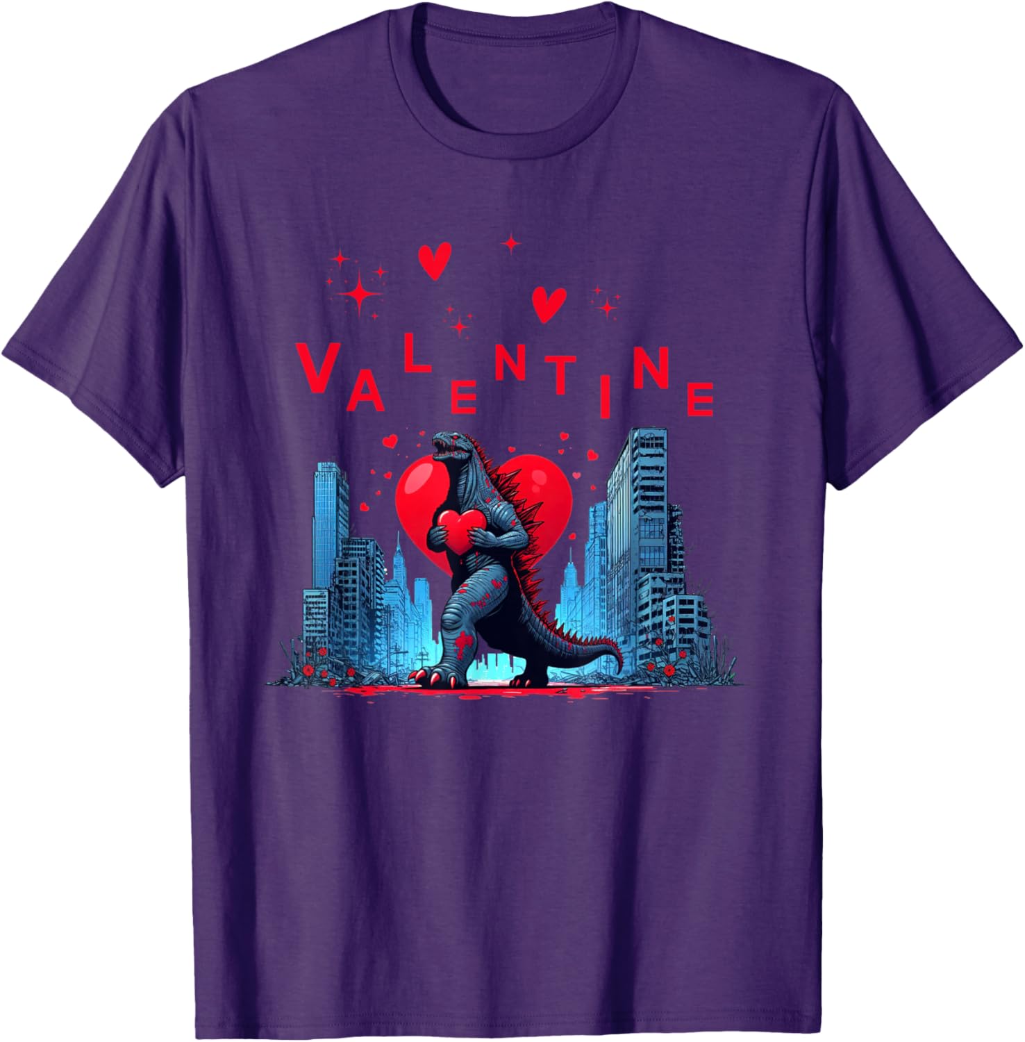 Valentine Kaiju Monster Art T-Shirt for Lovers - Cute Japanese Design - 12