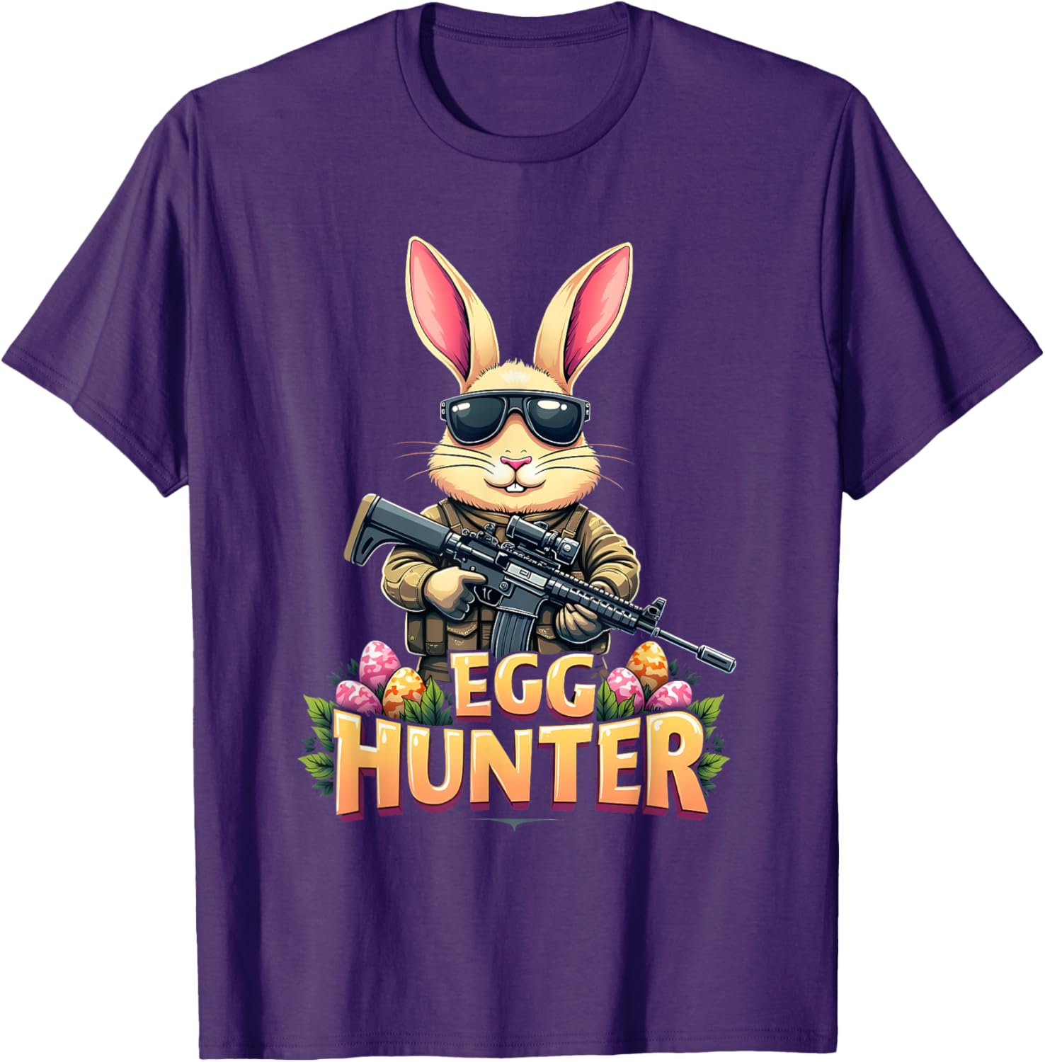 Cute Easter Egg Hunter Boys T-Shirt Featuring Deer Bunny Design - 14