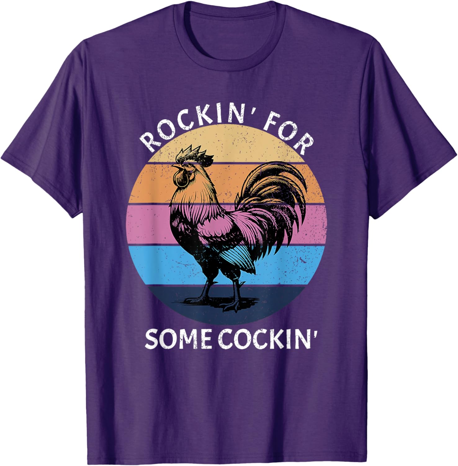 Funny Rockin Chicken T-Shirt for Lively & Fun-Casual Outfits - 15