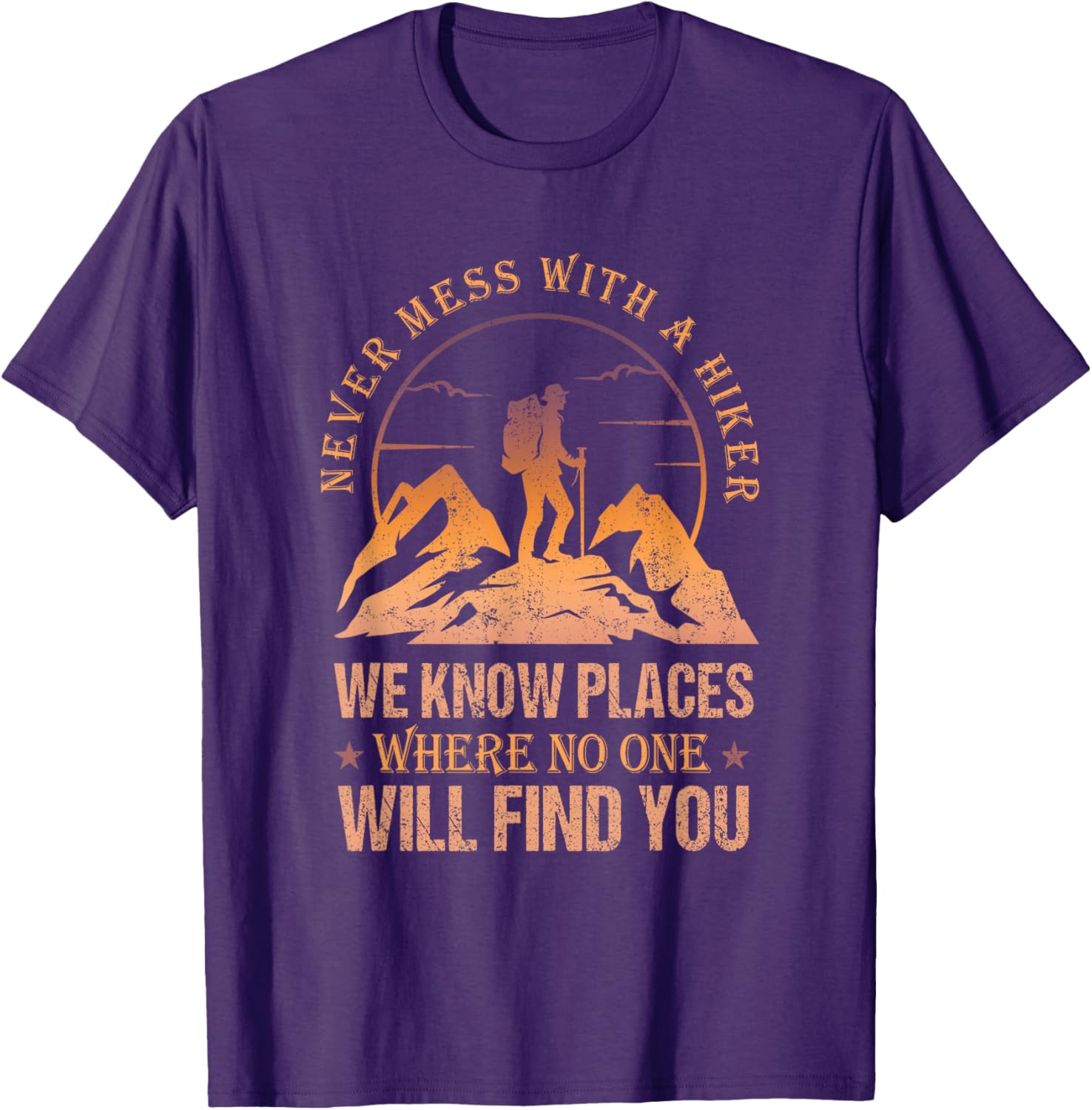 Funny Never Mess With A Hiker Retro T-Shirt for Outdoor Enthusiasts - 6