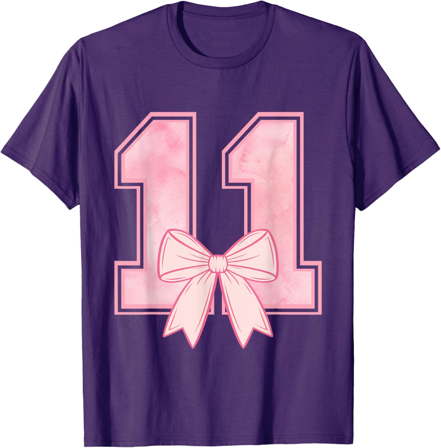 Cute Birthday Girl Pink Coquette Bow T-Shirt for 11 Year Olds - 17