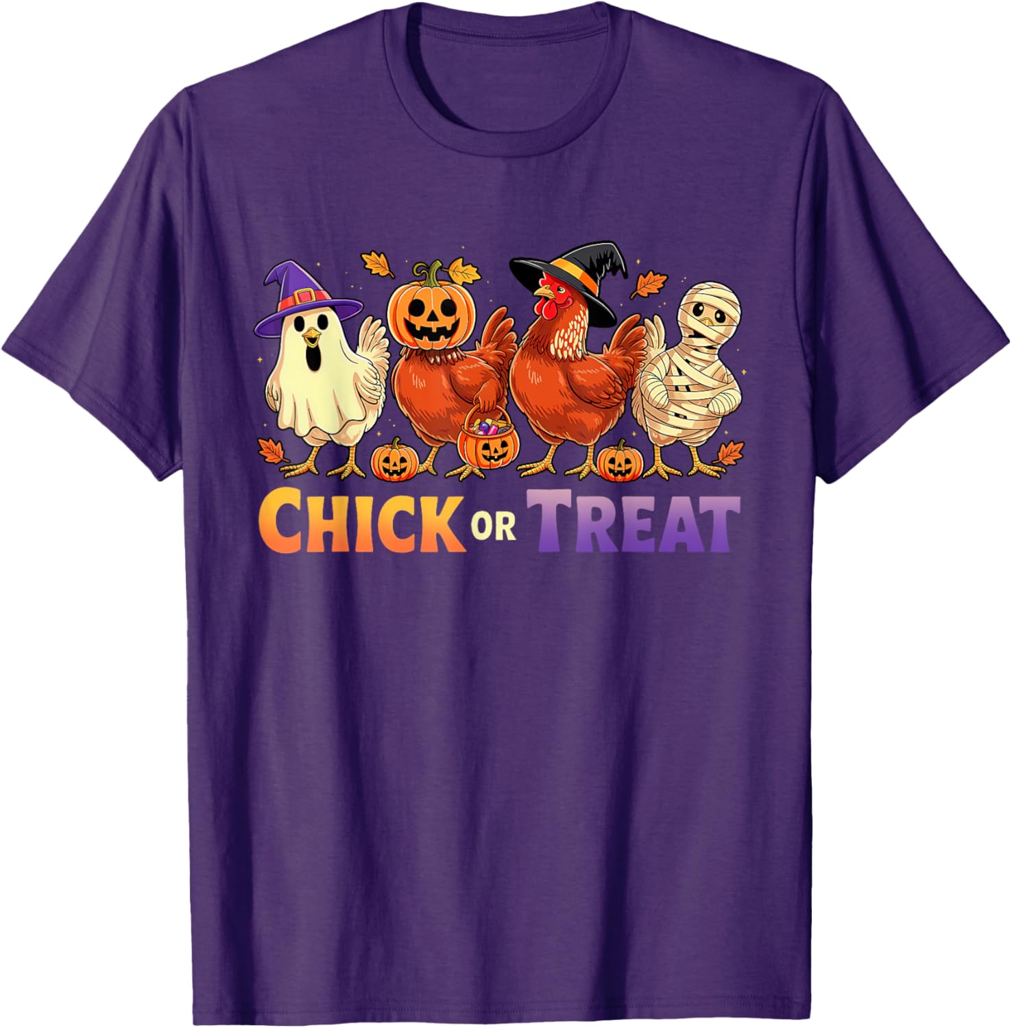 Funny Chick or Treat Halloween Witch Spooky Chicken Farmer T-Shirt - 2