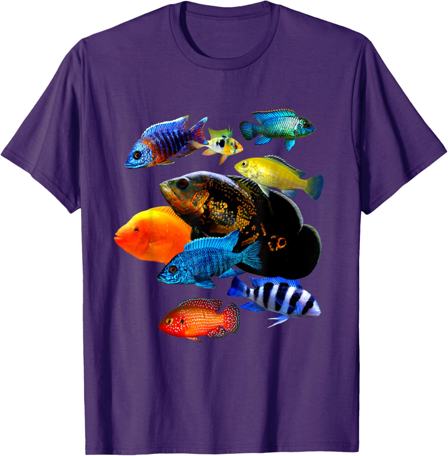Cichlid Lover T-Shirt Frontosa Ram & Mbuna Cichlid Fish Design - 8