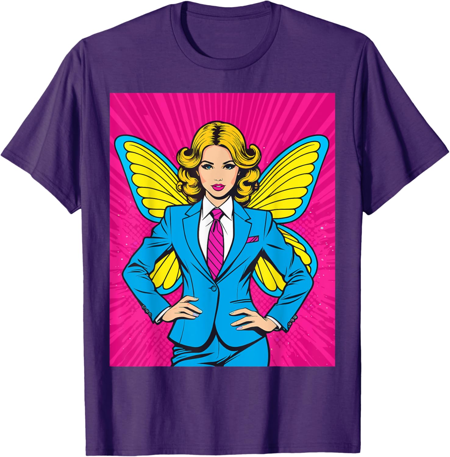 Pop Art Fairy in Business Suit T-Shirt for Stylish Casual Wear - 17