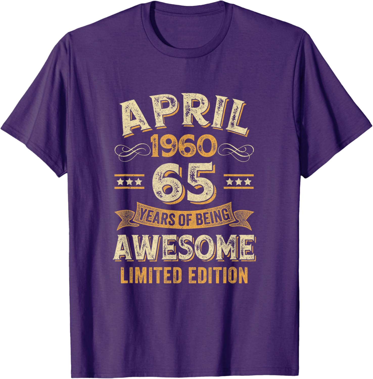 Vintage 65th Birthday T-Shirt Awesome April 1960 Design for Celebrations - 10