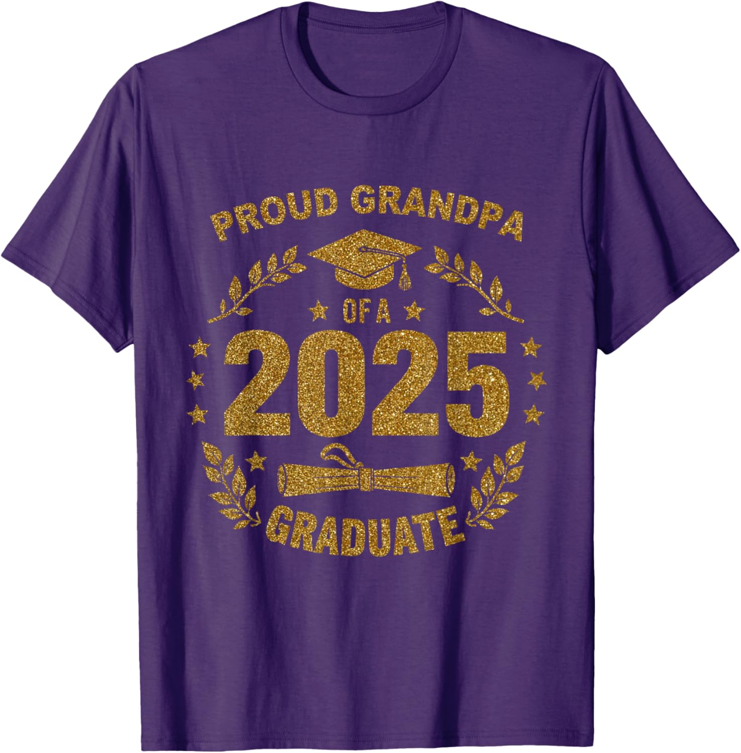 Proud Grandpa 2025 Class of 25 Graduate T-Shirt for Seniors - 6