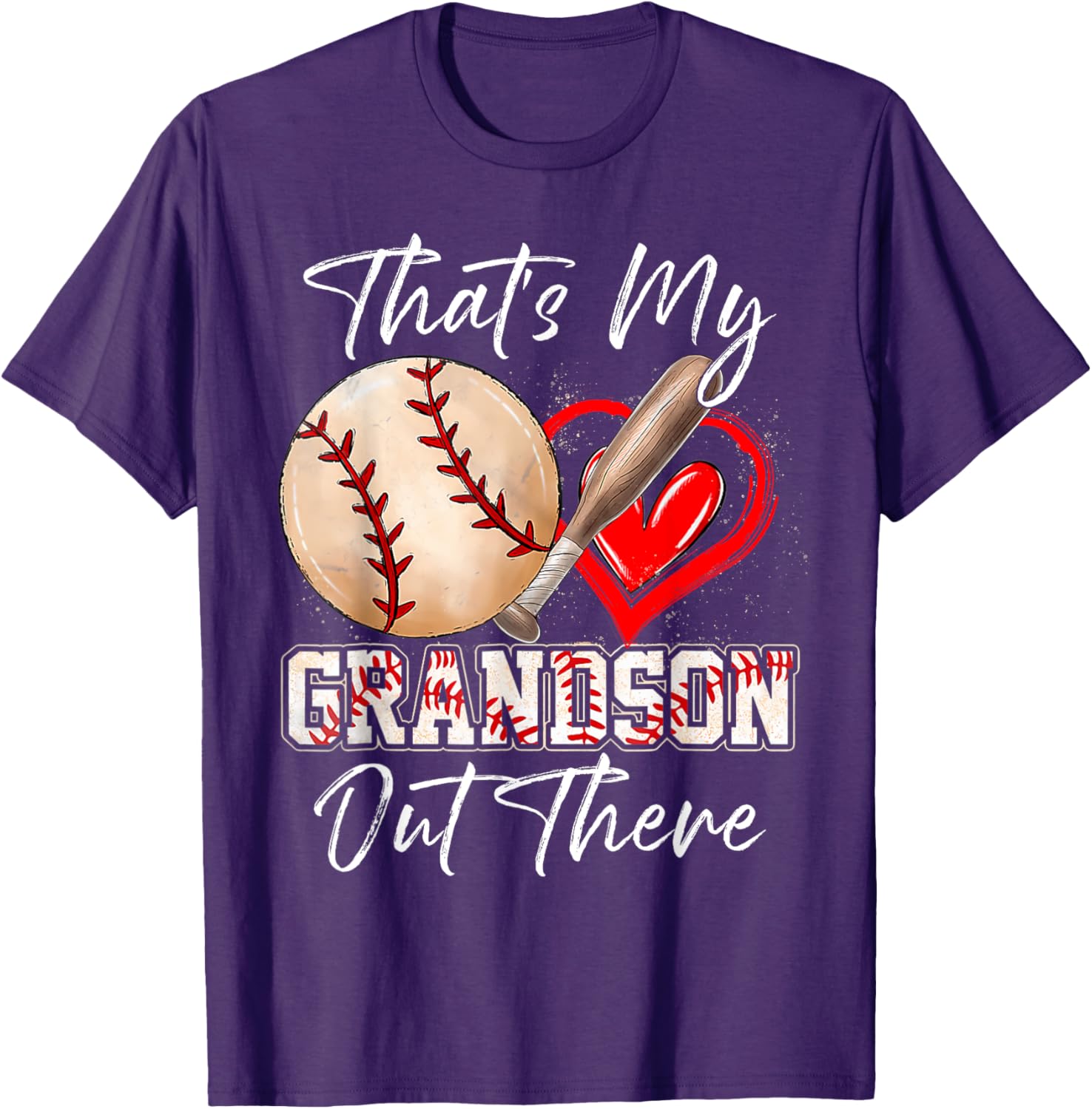Funny That's My Grandson Out There Baseball T-Shirt for Grandparents - 13
