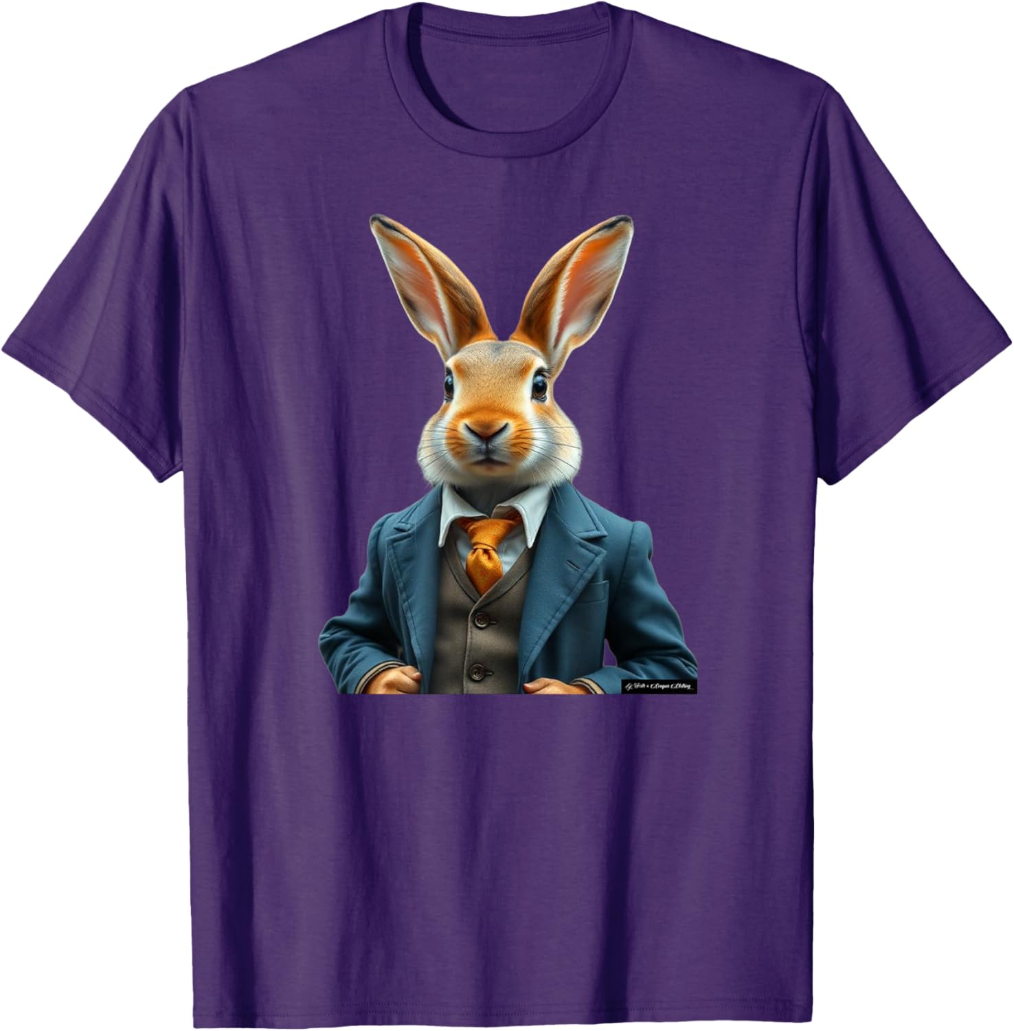 Vintage Easter Bunny T-Shirt with Rabbit in a Suit for Wild Hunters - 9