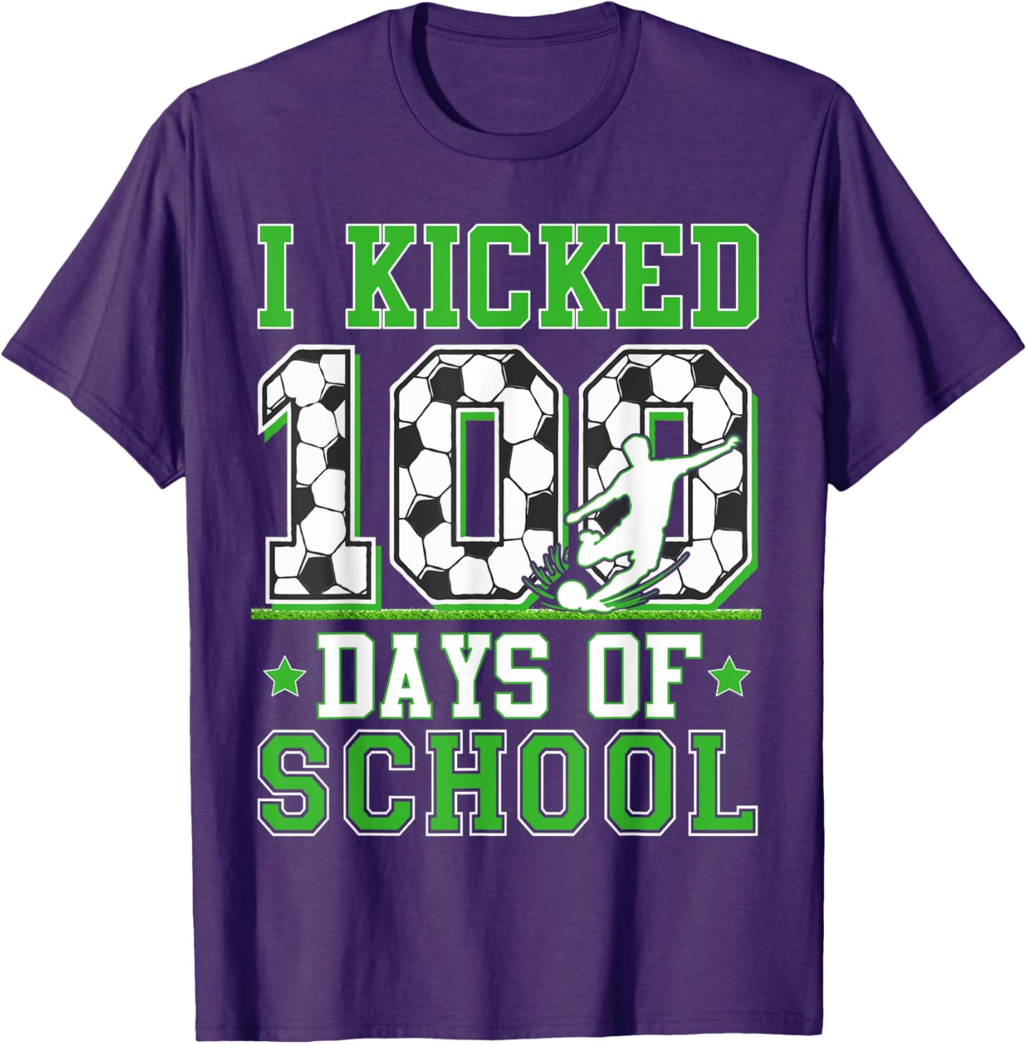 100 Days of School Soccer T-Shirt for Kids - Fun Boys' Apparel - 8