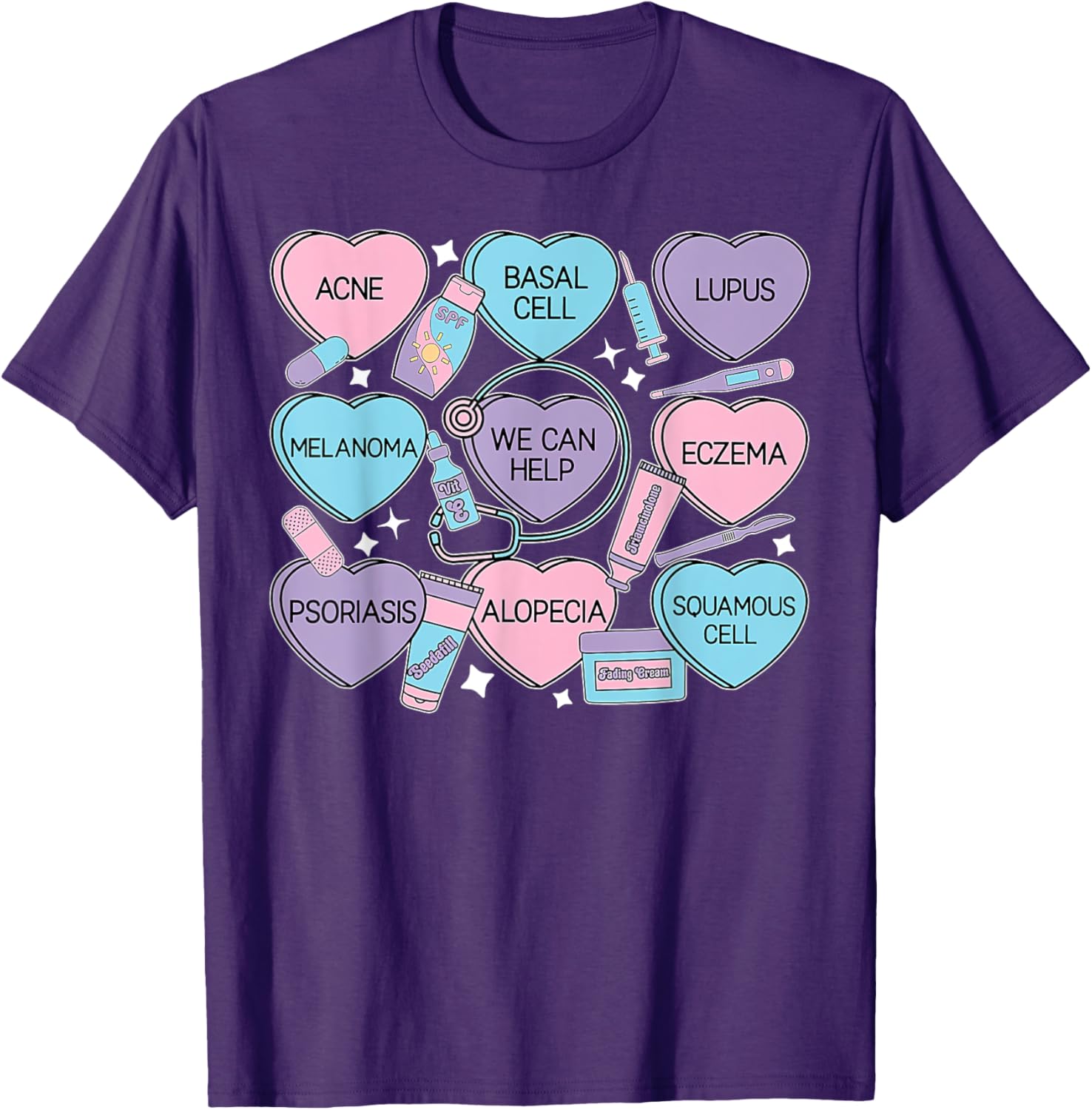Retro Dermatology Candy Heart Shirt for Valentine's Day Gifts - 3