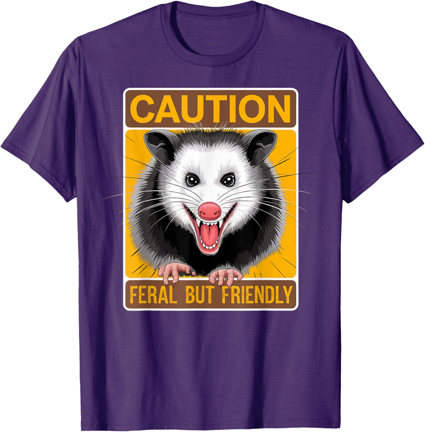 Caution Feral But Friendly Opossum T-Shirt for Animal Lovers - 19