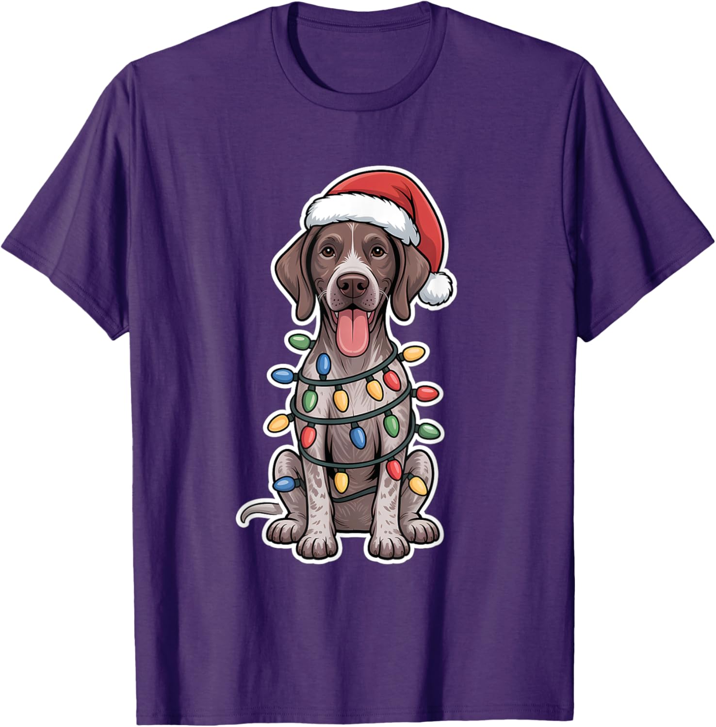 German Shorthaired Pointer Christmas Lights T-Shirt for Dog Lovers - 4