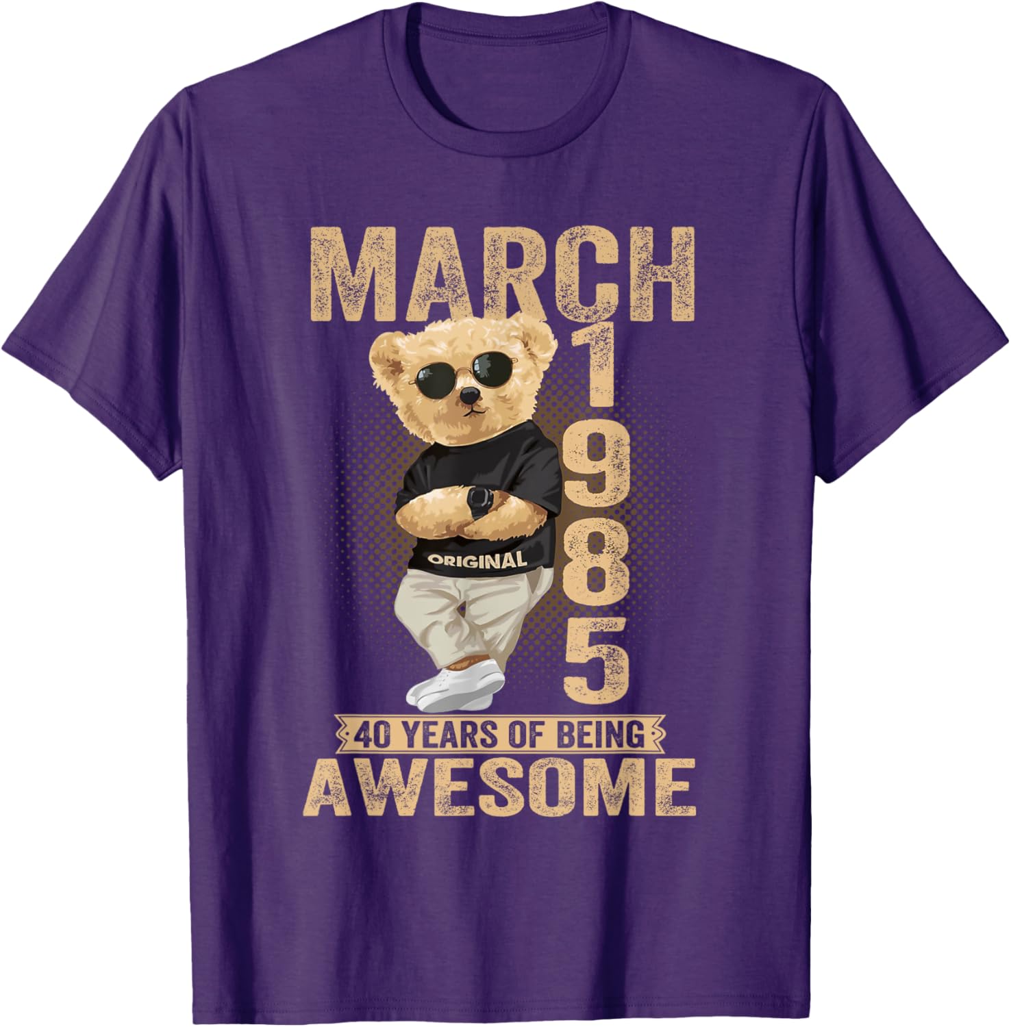 Awesome Teddy Bear T-Shirt for 40th Birthday Celebrations 1985 Design - 17