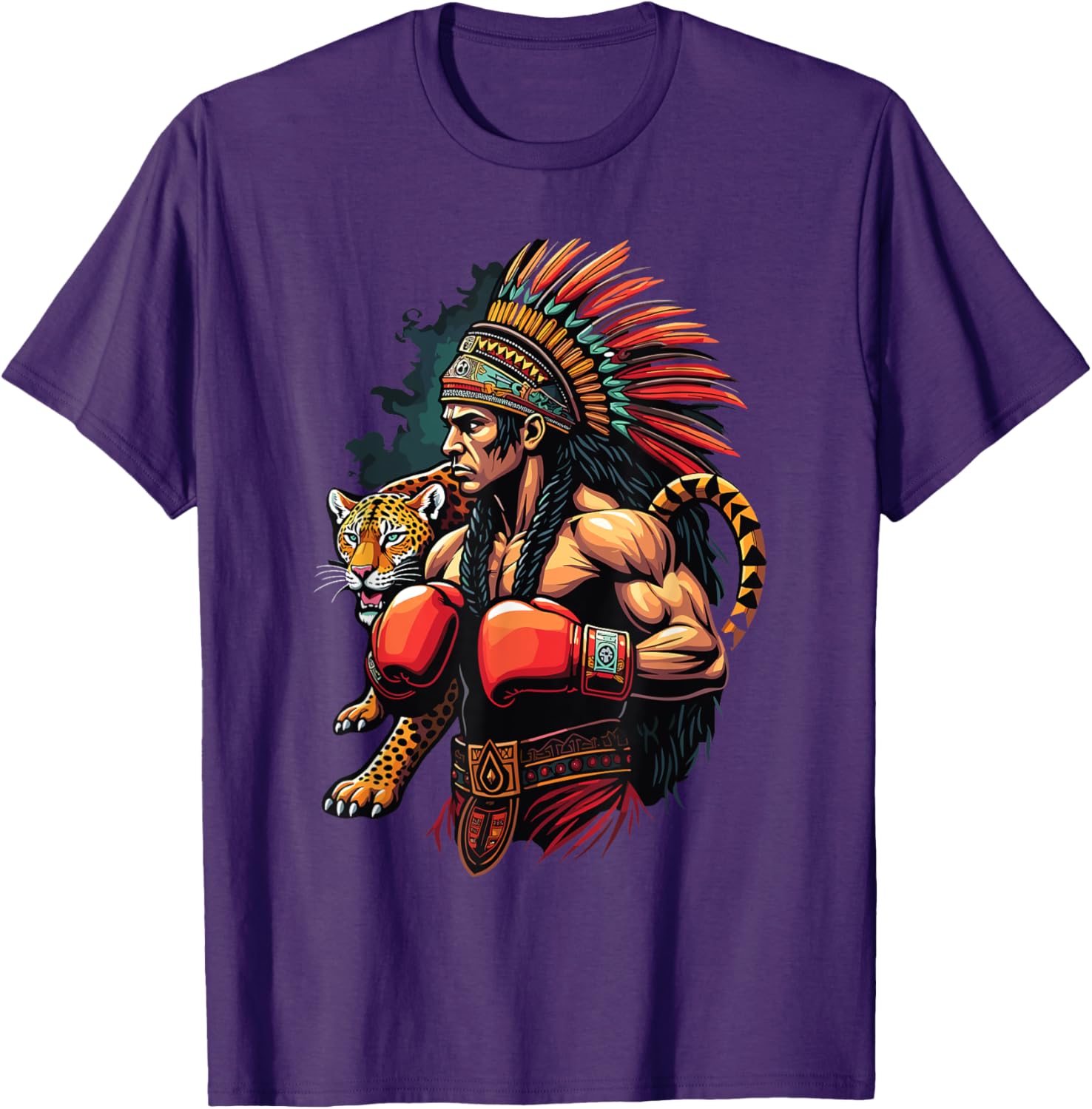 Inca Warrior Jaguar Spirit T-Shirt for Mexican Boxing Fans - 22