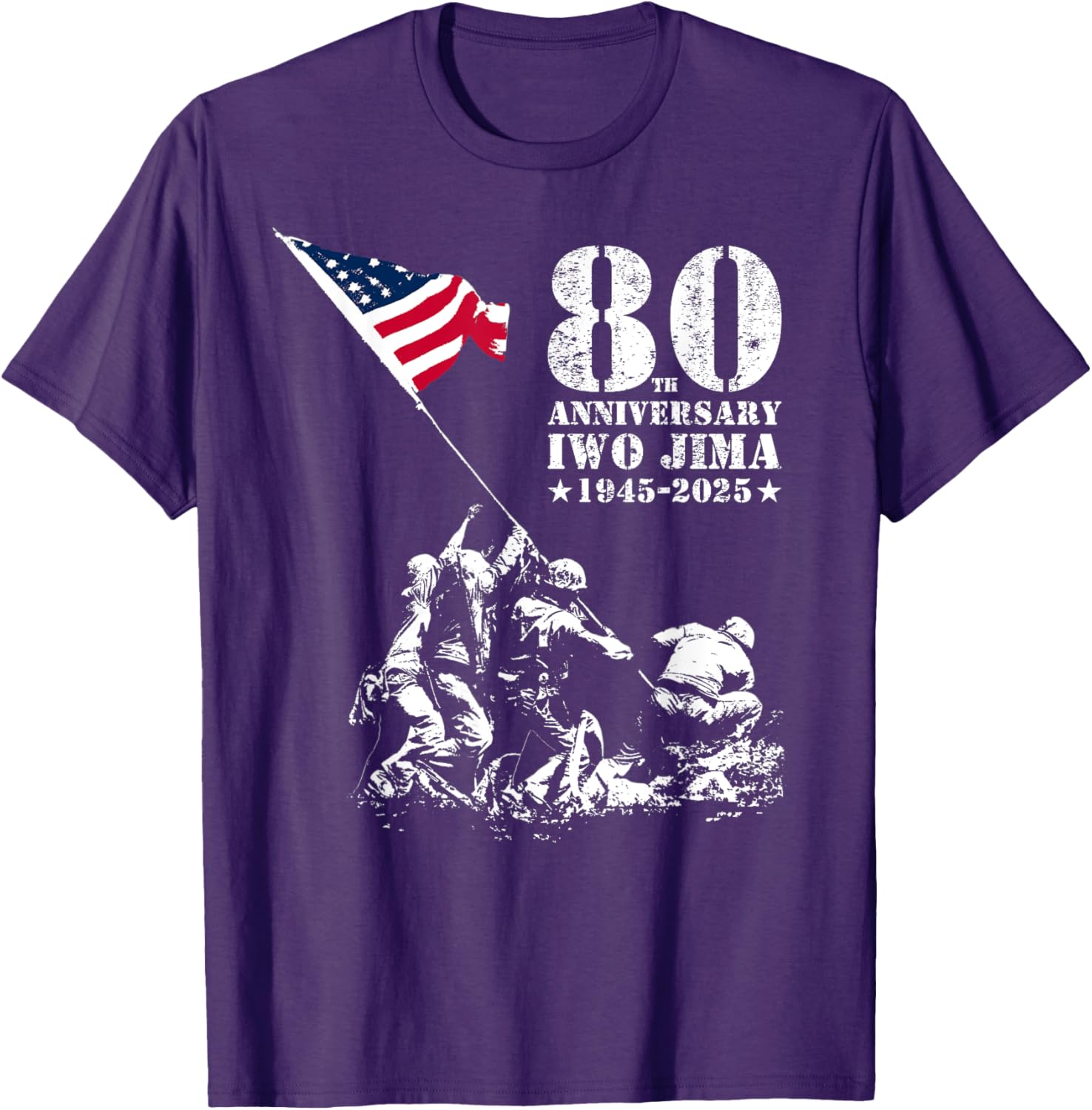 80th Anniversary Iwo Jima WWII Veterans T-Shirt for Honor and Remembrance - 5
