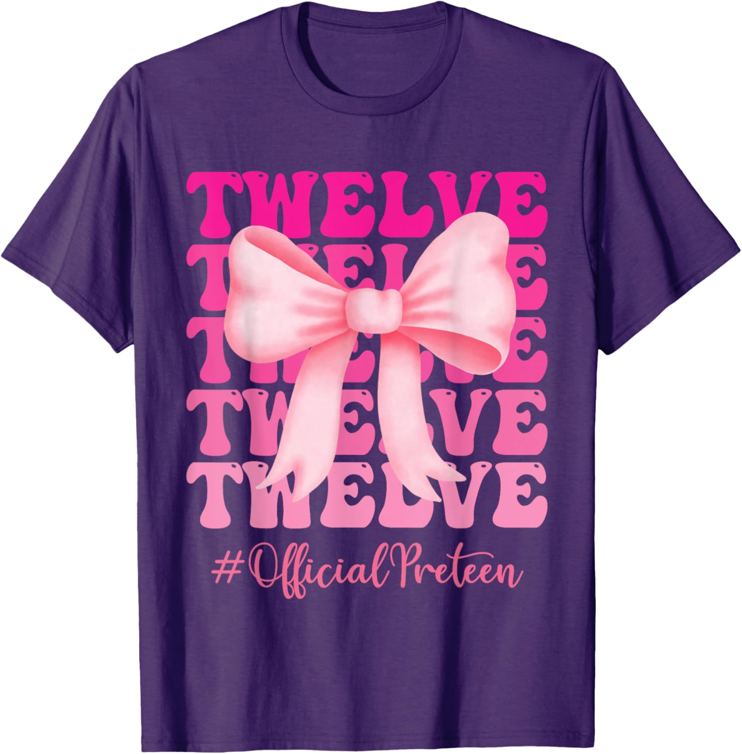 Birthday Girl Pink Coquette Bow T-Shirt for Stylish 12 Year Olds - 8