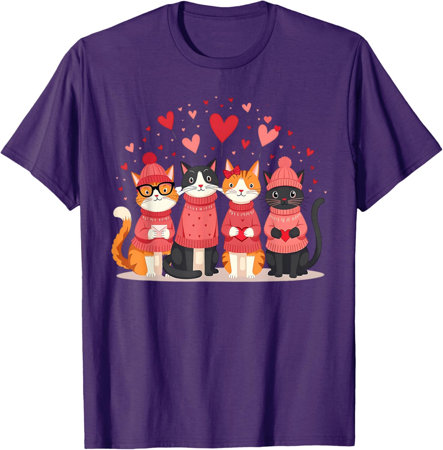 Happy Valentine Day Cat T-Shirt for Women and Girls - Perfect for Cat Lovers - 13