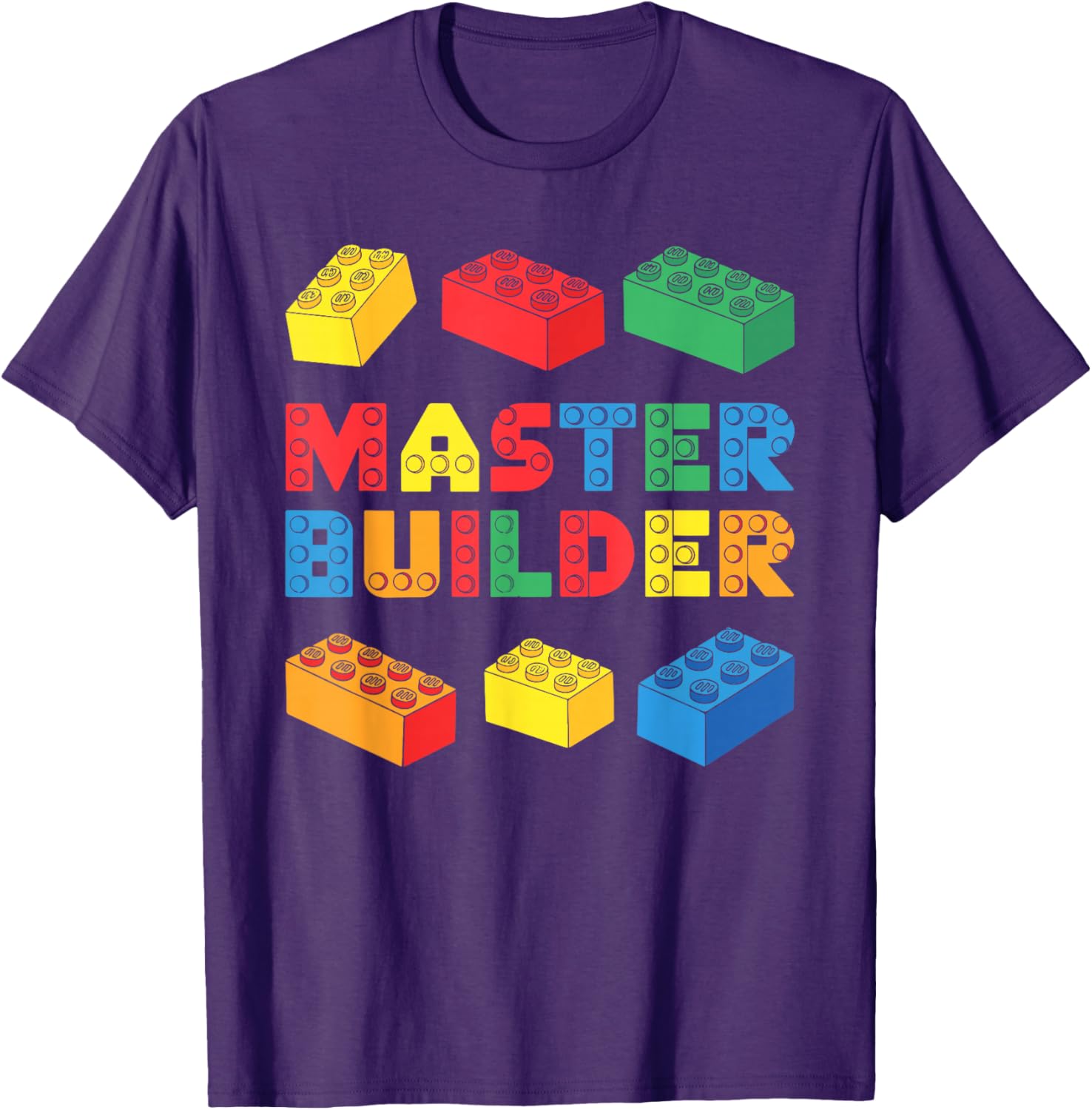 Master Builder T-Shirt for Kids and Adults with Fun Brick Design - 7