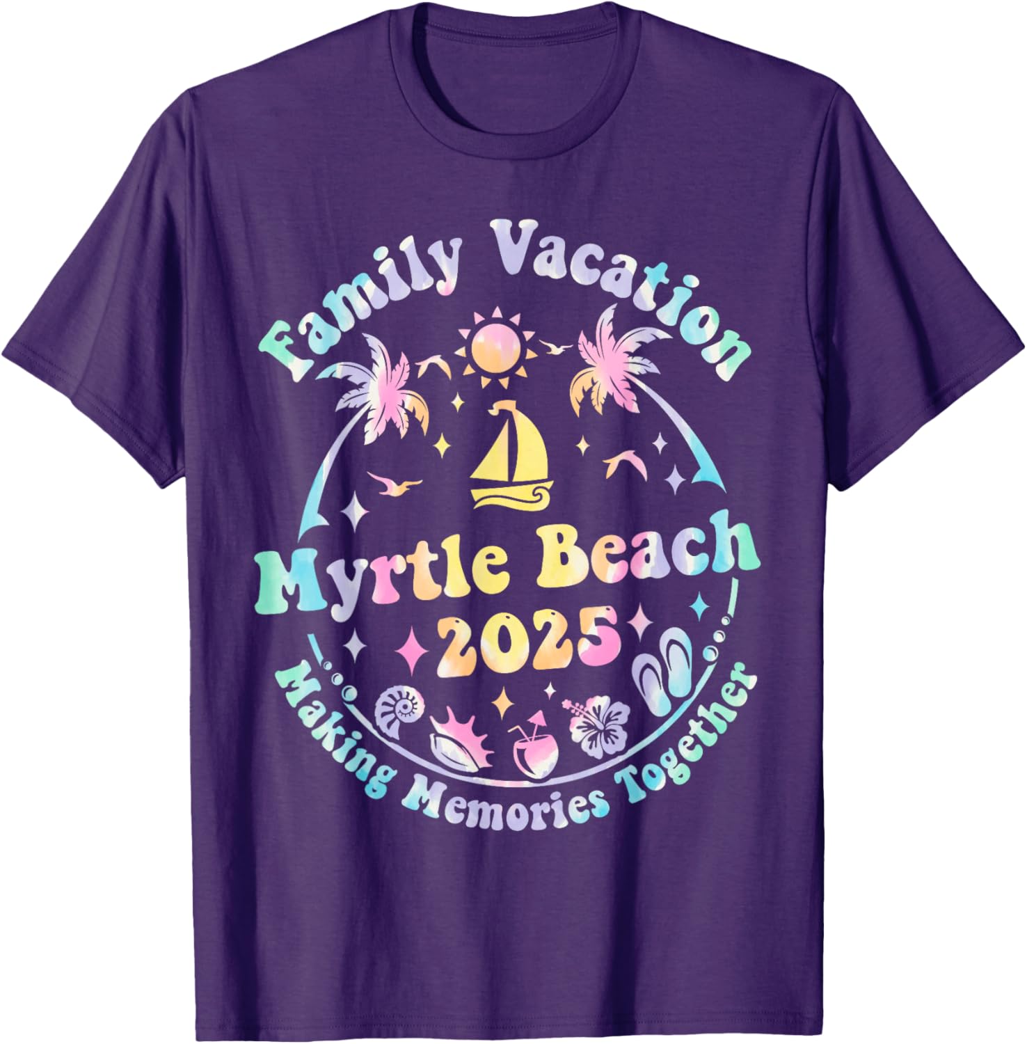 Family Vacation Myrtle Beach 2025 Matching Summer T-Shirt for Fun Times - 12