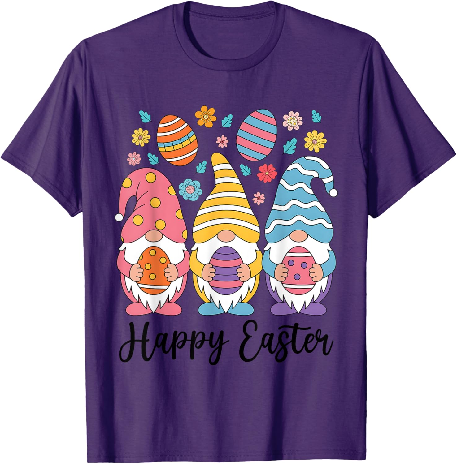 Happy Easter Gnomes T-Shirt for Women Girls Kids Perfect for Egg Hunts - 3