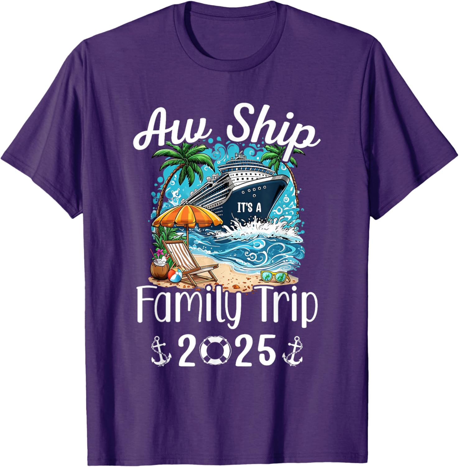 Family Matching Aw Ship It's A Family Trip 2025 Cruise T-Shirt - 11