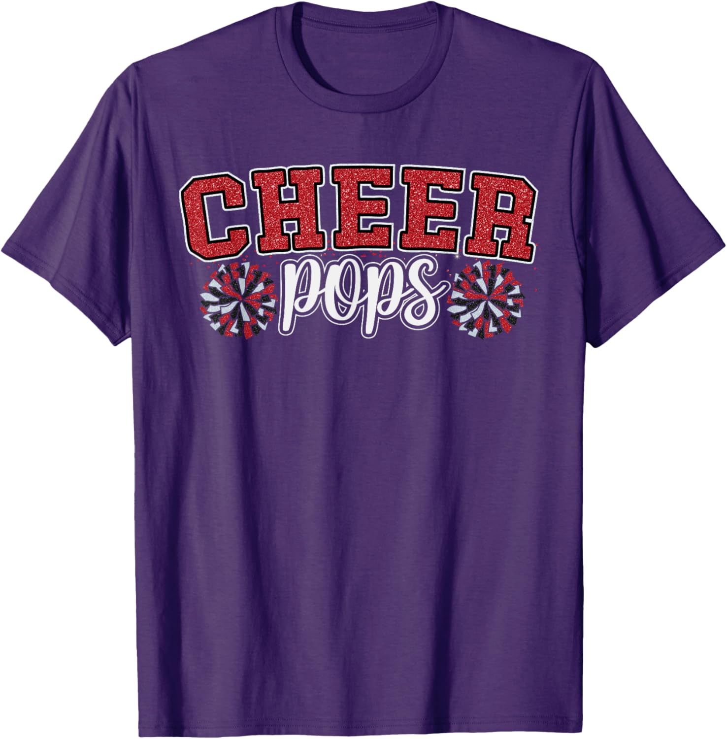 Cheer Grandpa My Favorite Cheerleader Calls Me Pops Red T-Shirt for Dads - 12