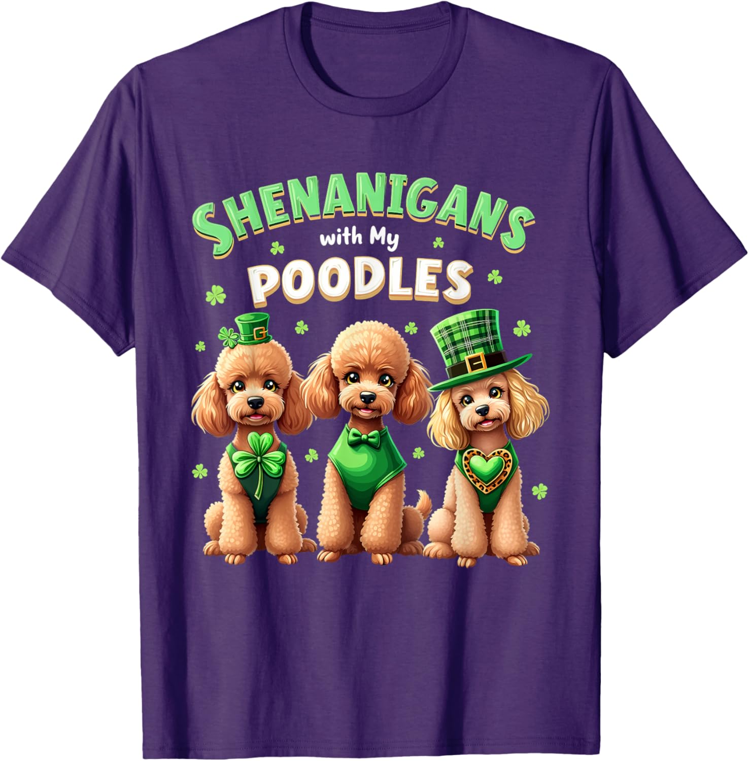 St Patricks Day Irish Poodle Shamrock T-Shirt for Fun Celebrations - 19