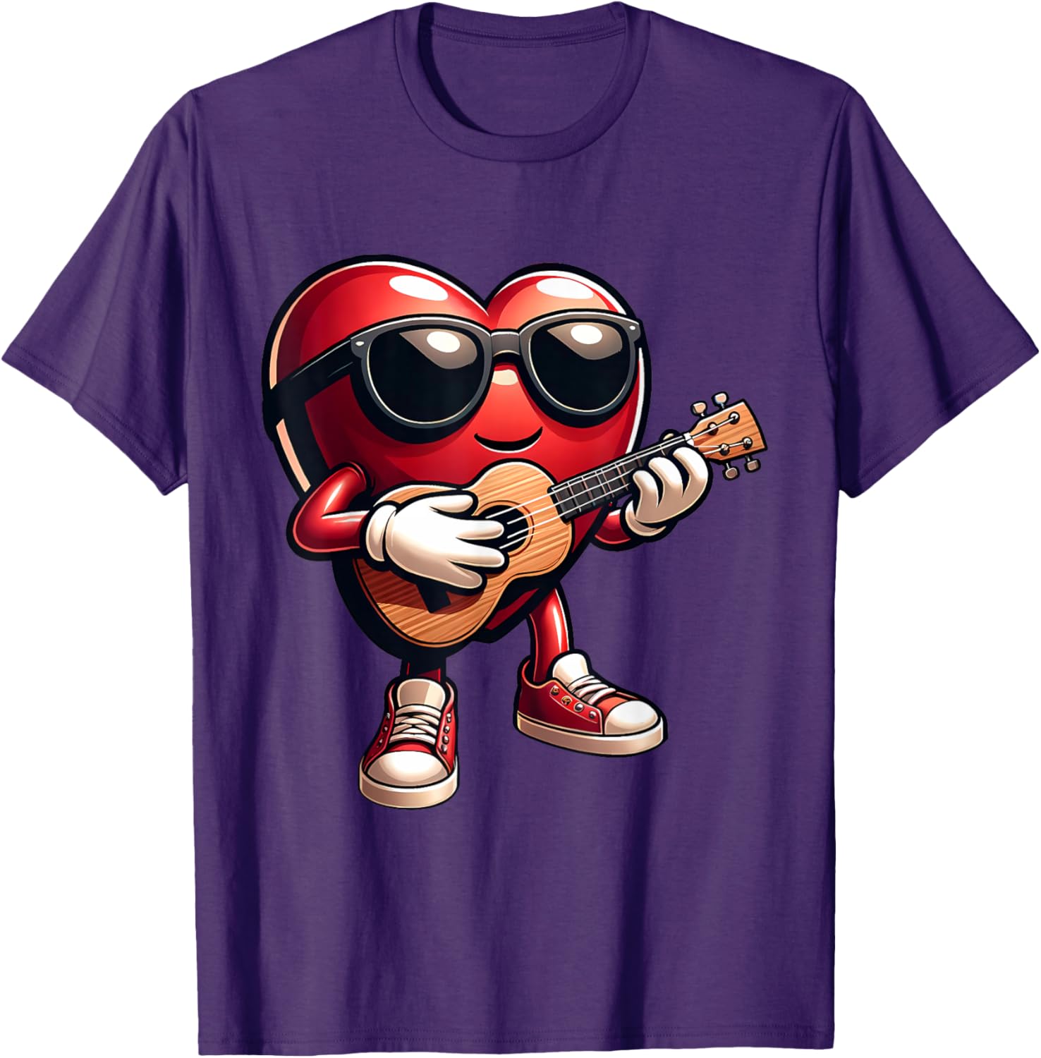 Heart Ukulele Love T-Shirt for Musicians Perfect for Valentine's Day - 10
