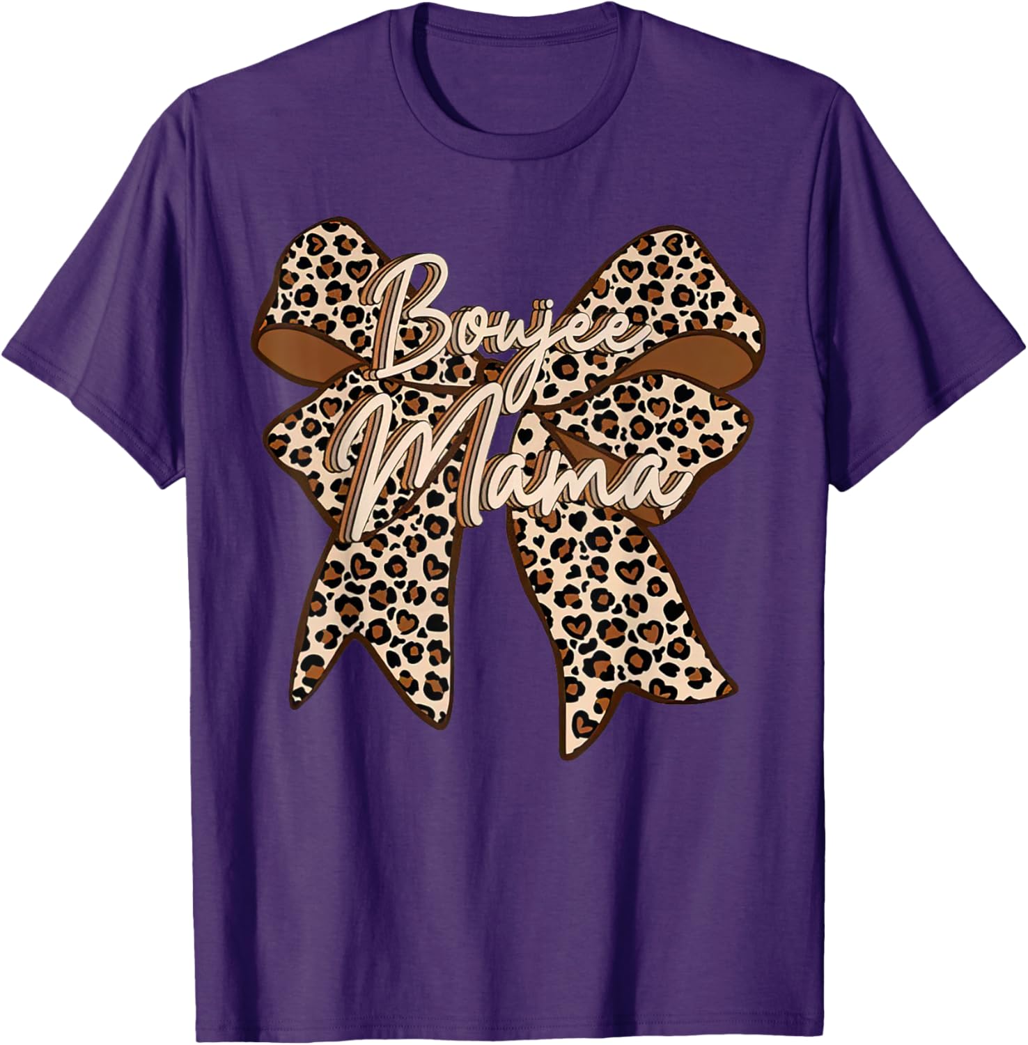 Boujee Mama Leopard Coquette Bow T-Shirt for Stylish Moms on Mother's Day - 5