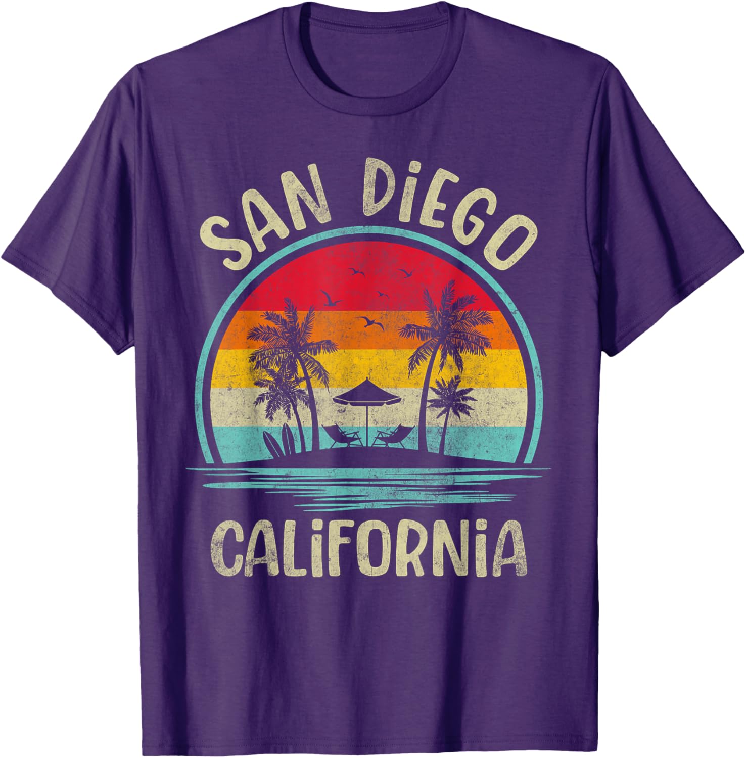 San Diego Beach Palm Tree Family Summer Vacation T-Shirt for Fun Days - 1
