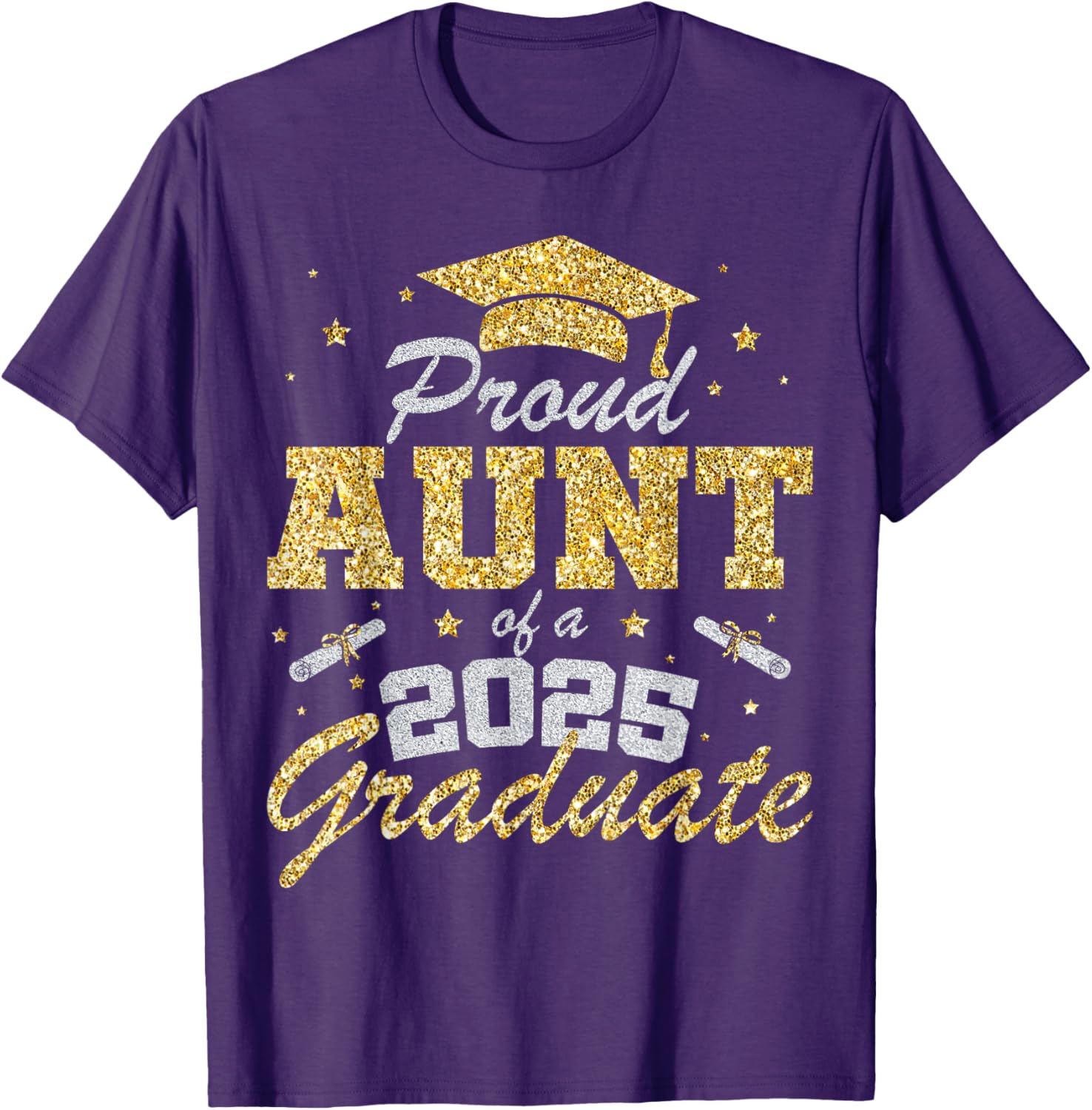 Proud Aunt of 2025 Graduate Senior Class T-Shirt Perfect Gift Idea - 4